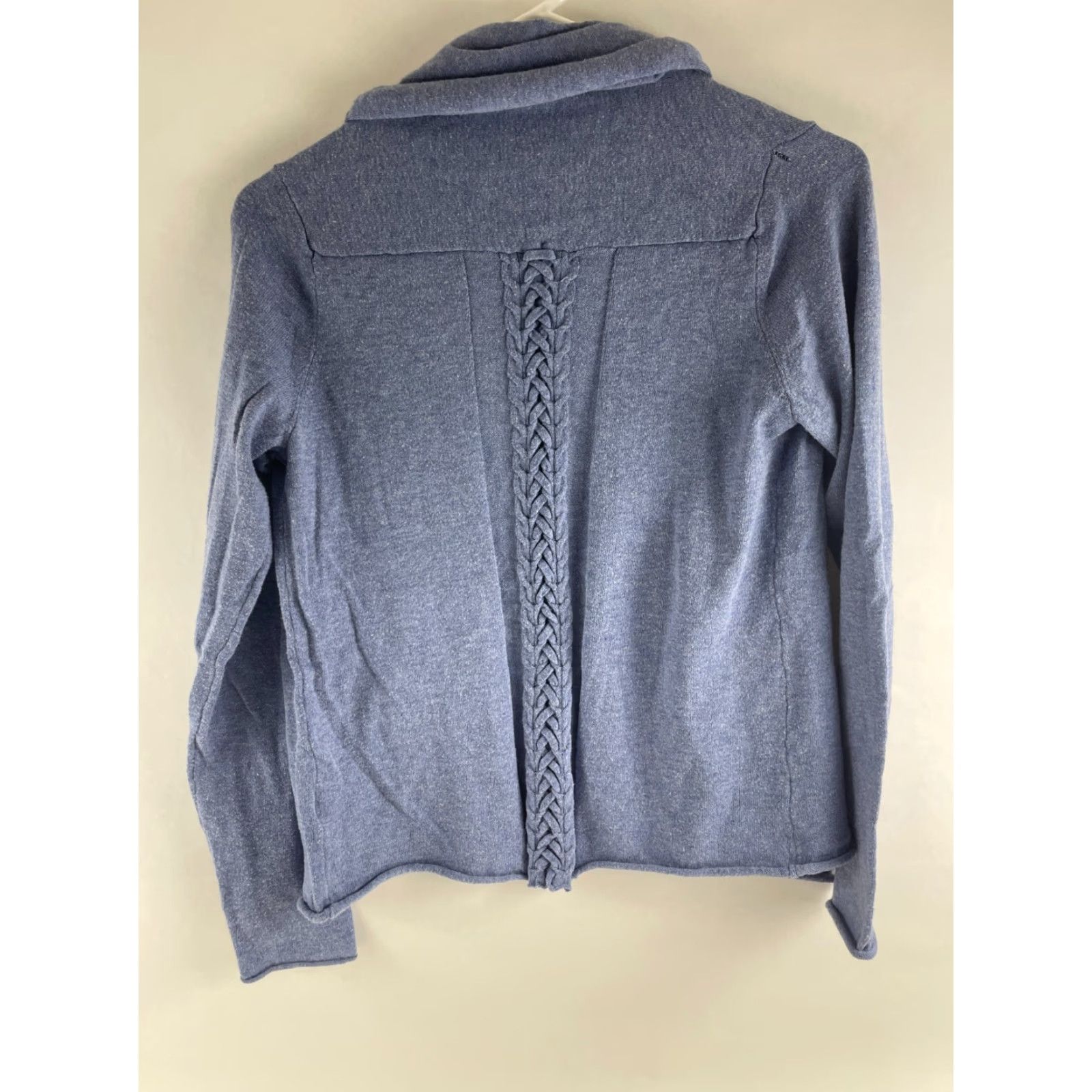Vintage Maurices Sweater Women Cardigan Open Cable-Knit Back Woven Detail Blue Size S Size S / US 4 / IT 40 - 2 Thumbnail