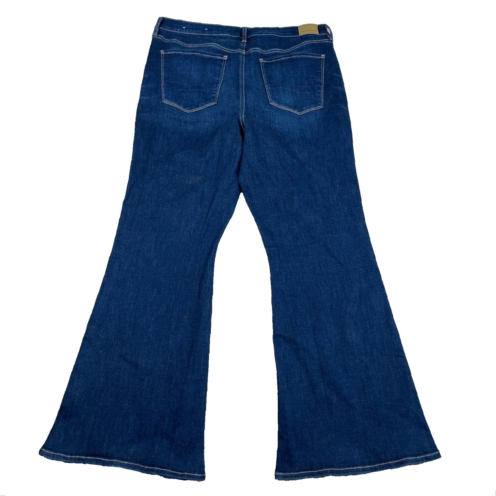American Eagle Outfitters American Eagle Jeans Women 108 Super High Hi Rise Flare Dark Wash Faded Stretch Size 40" / US 18 - 2 Thumbnail