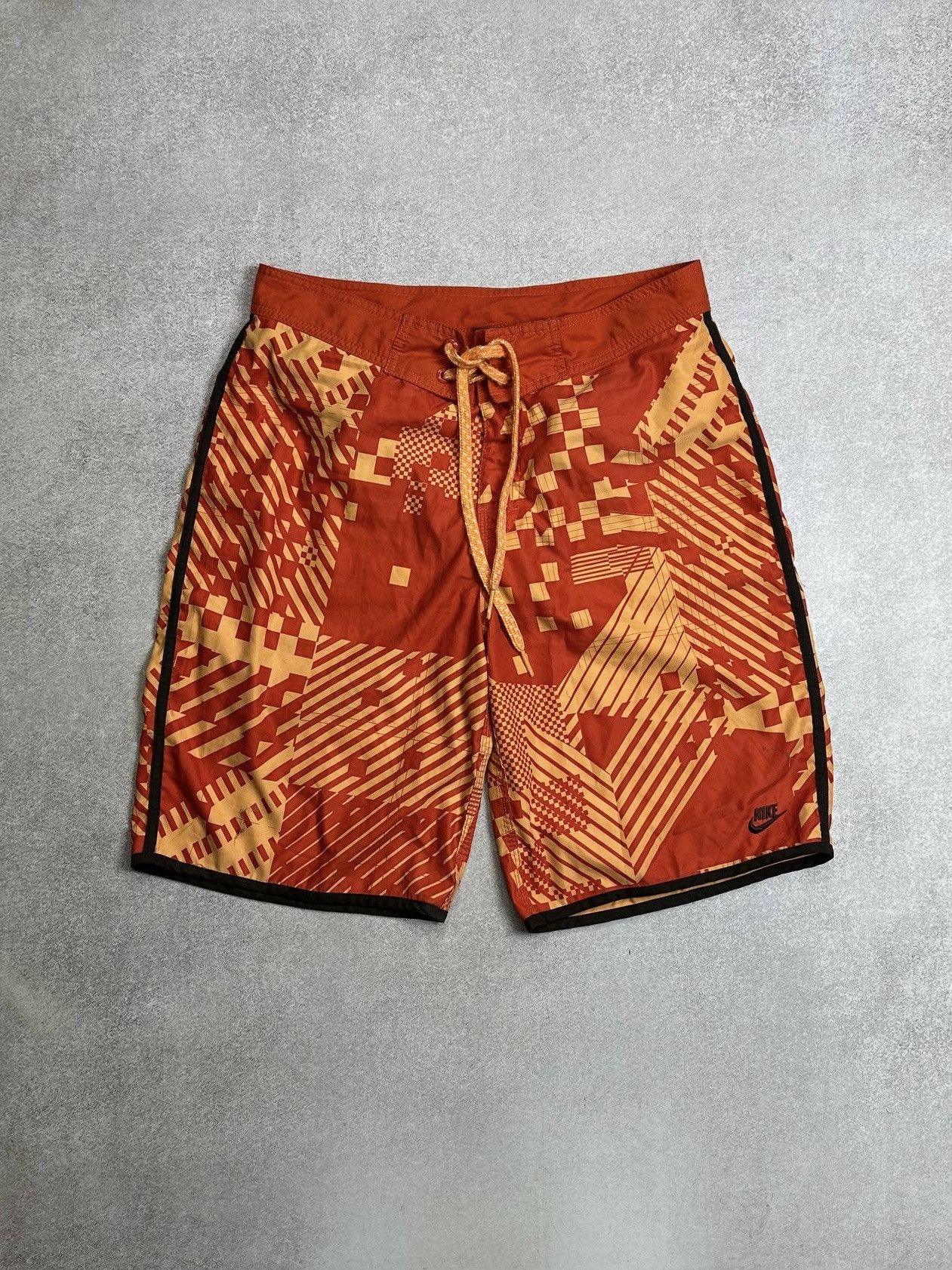 Nike Vintage Nike Swoosh Orange Swimming Shorts Rare Size US 32 / EU 48 - 1 Thumbnail