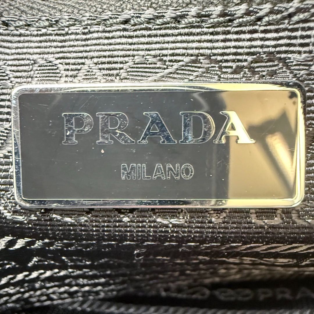 Prada Prada shoulderbag studded AW18 Nylon black white leather Size ONE SIZE - 11 Thumbnail