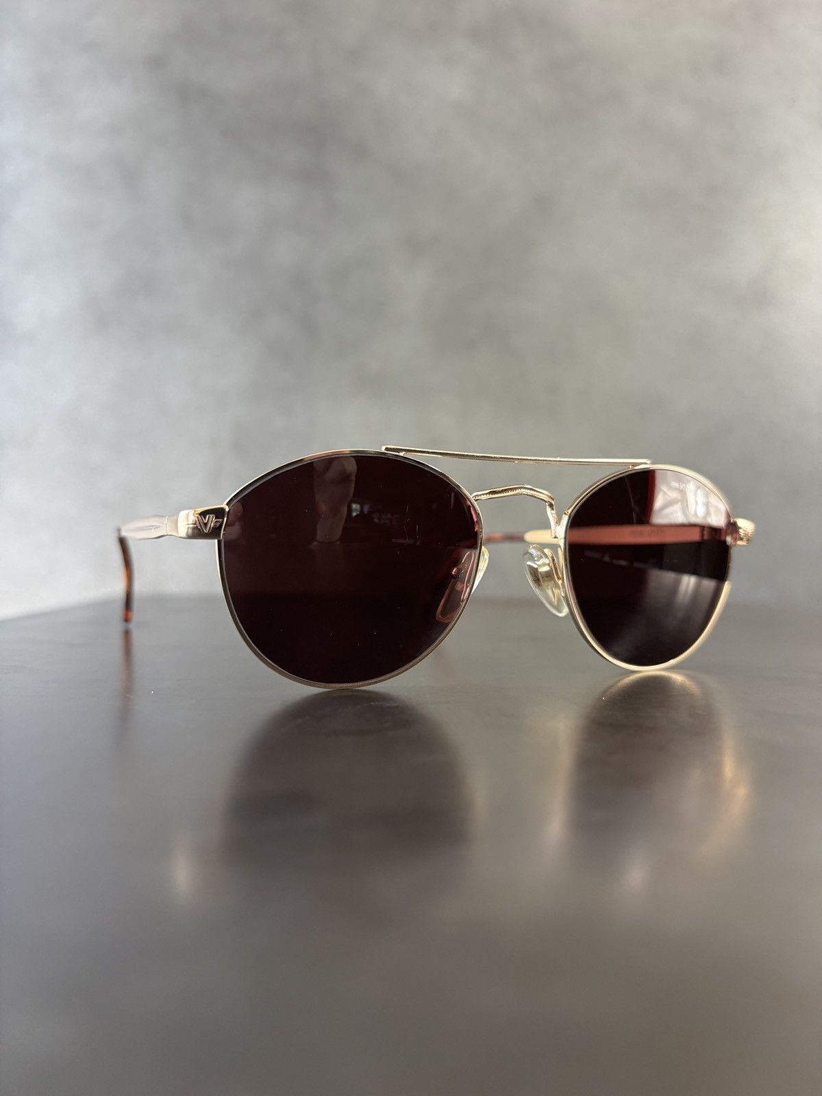 Vintage 1990s Vintage Sunglasses Made in Italy Metal Giorgio Armani Size ONE SIZE - 18 Thumbnail