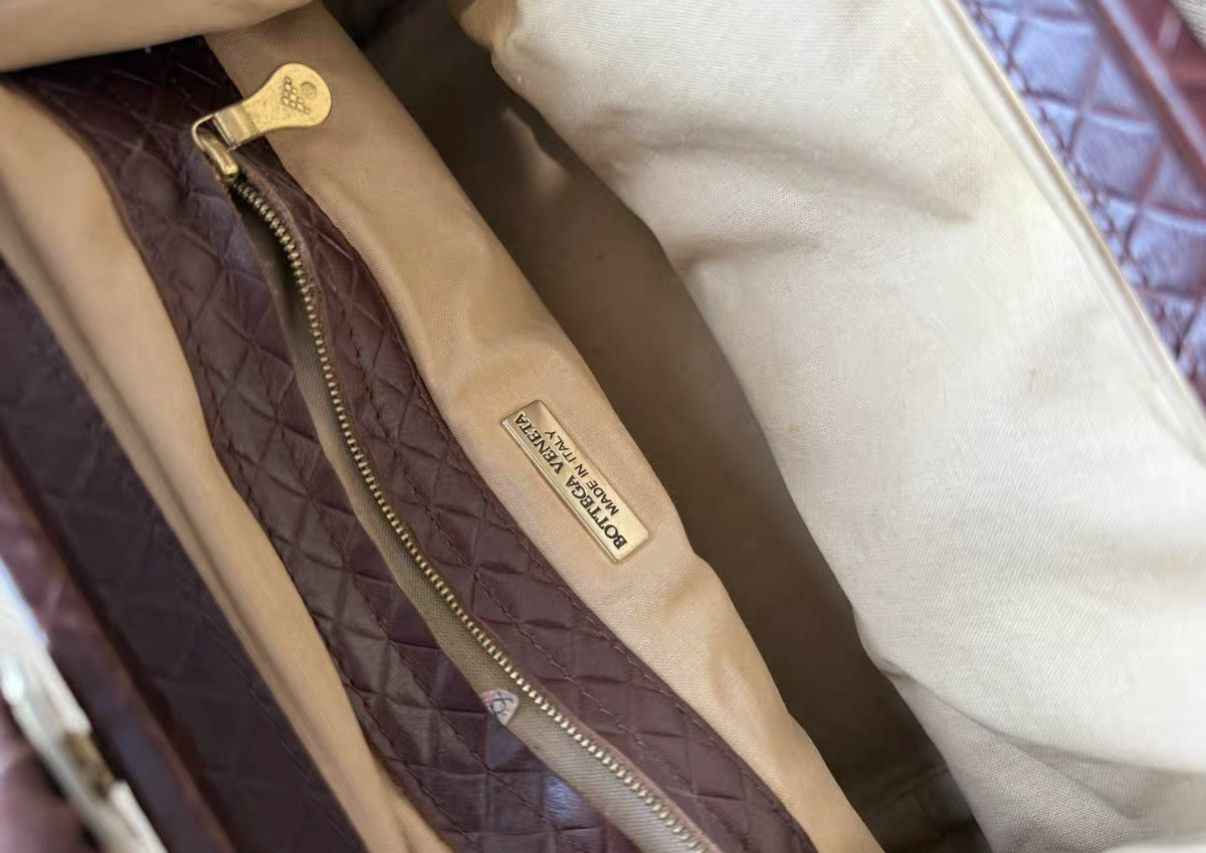Bottega Veneta Bottega Veneta Brown Canvas & Woven Frog-Mouth Handbag J36 Size ONE SIZE - 7 Thumbnail