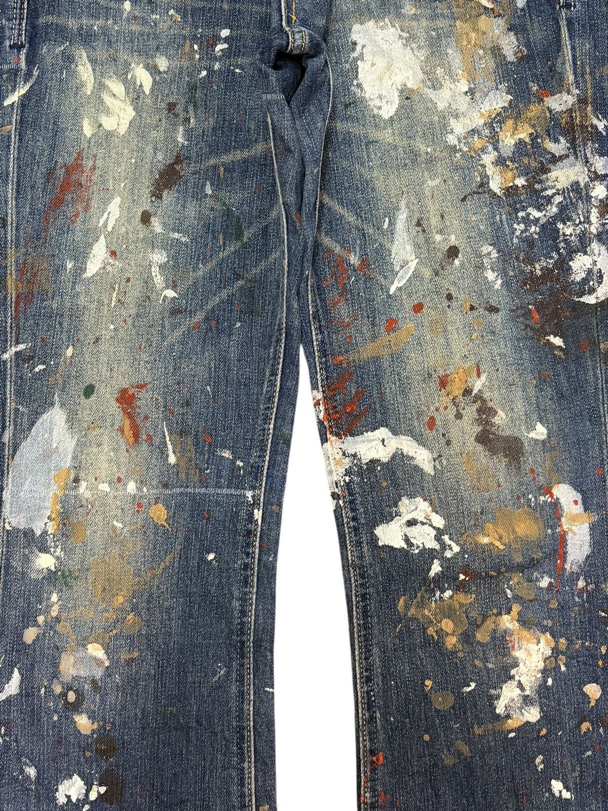 Diesel Vintage Japanese Brand Painted Splattered Flare Jeans Size 26" / US 2 / IT 38 - 3 Thumbnail