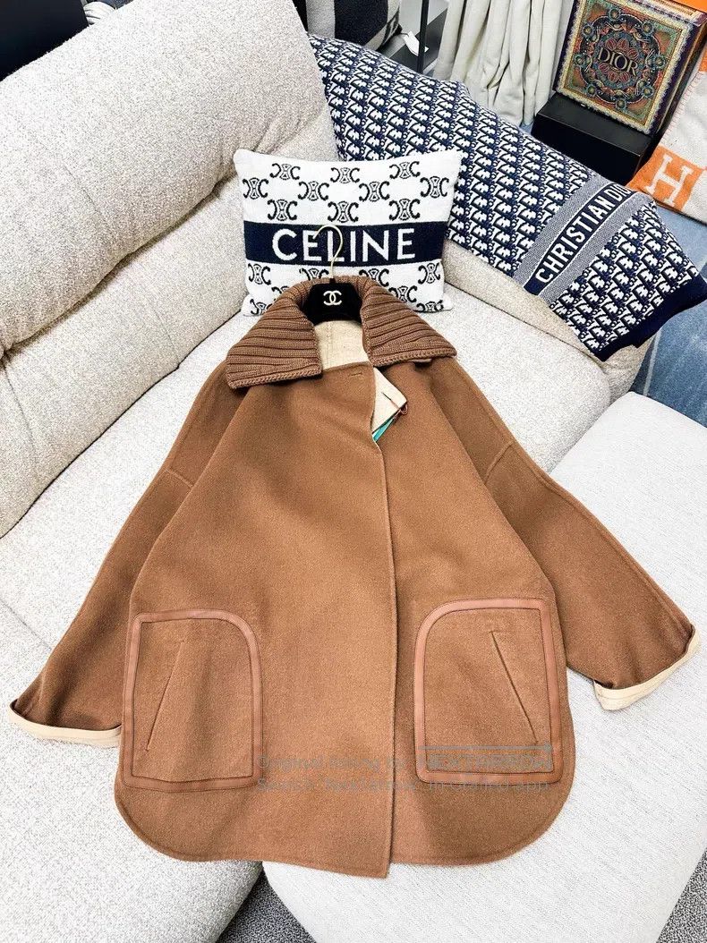 Loro Piana Loro Piana Coffee and khaki double-sided wear turn-down co Size S / US 4 / IT 40 - 4 Thumbnail
