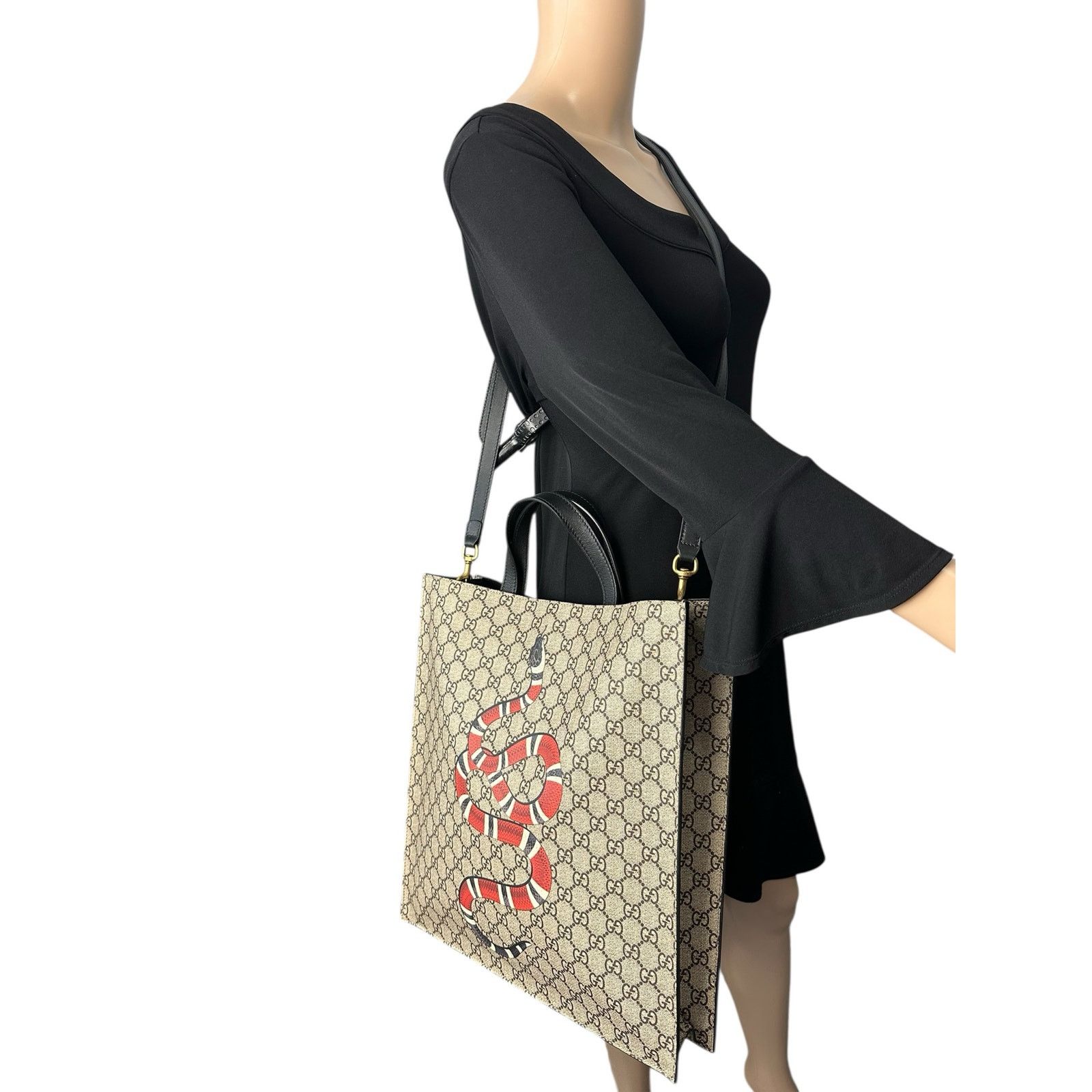 Gucci Gucci Monogram Snake Tote Bag Size ONE SIZE - 7 Thumbnail
