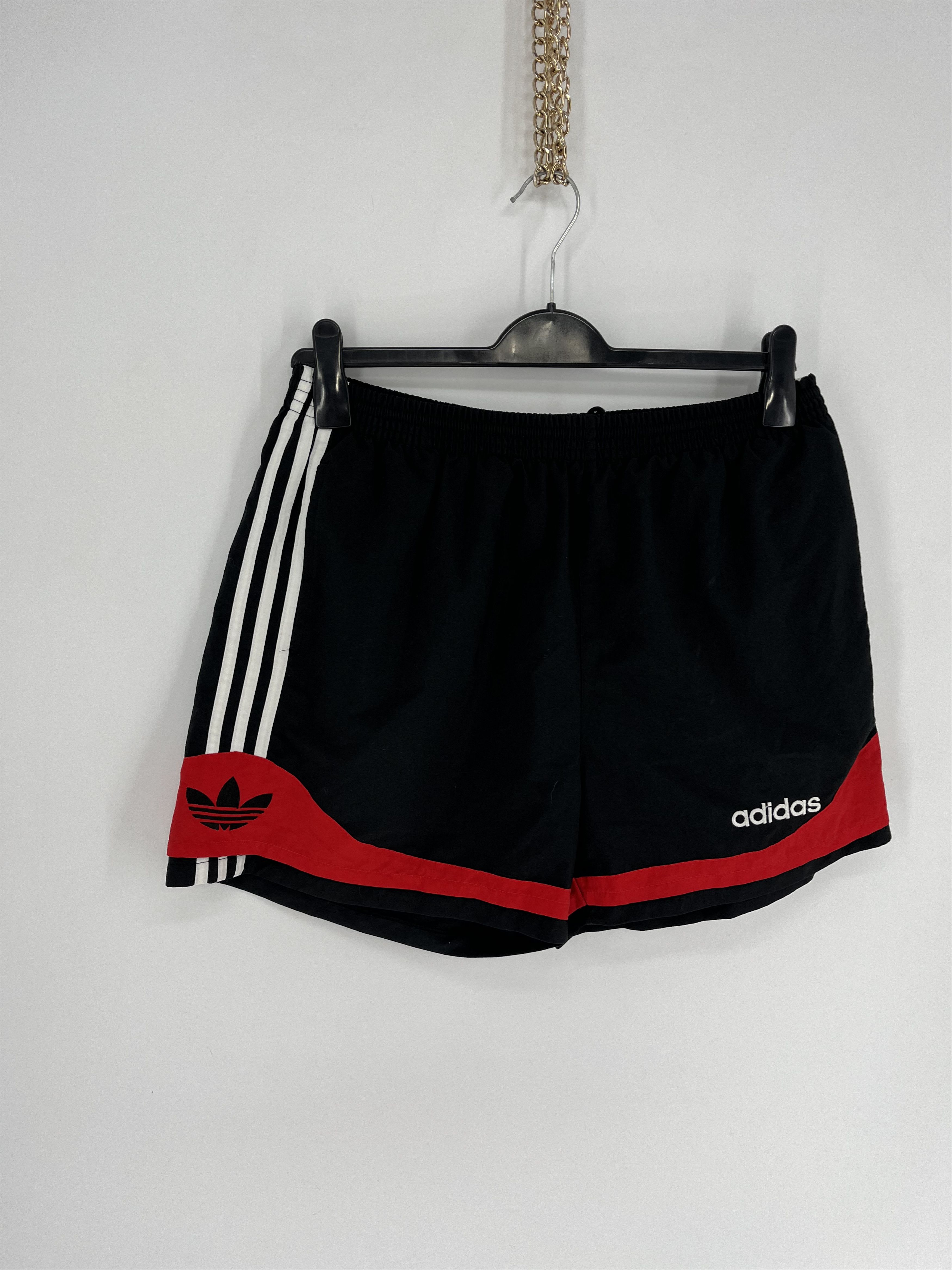 Adidas 90s Vintage Adidas Black Nylon Logo Shorts Travis Style Size US 34 / EU 50 - 2 Thumbnail