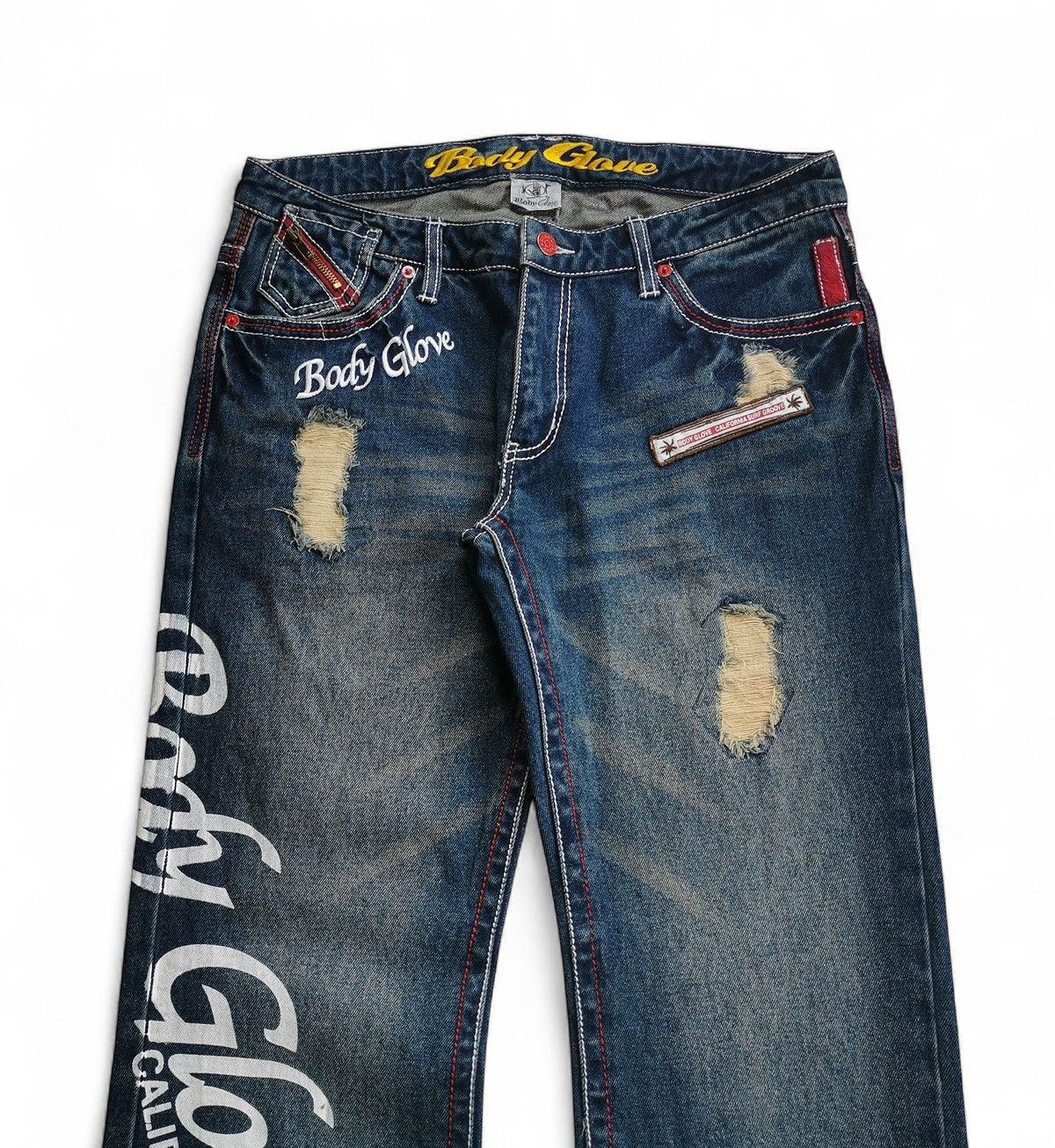 Body Glove 90s Body Glove California Surf Groove Denim Pants Size US 33 - 1 Thumbnail