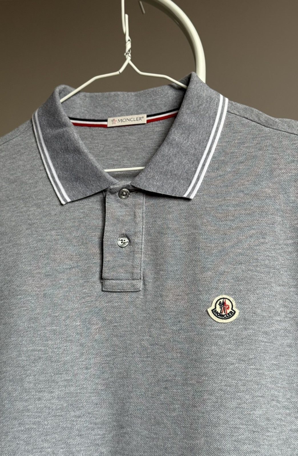 Moncler Moncler Manica Corta Polo T-shirt Grey Size US L / EU 52-54 / 3 - 2 Thumbnail