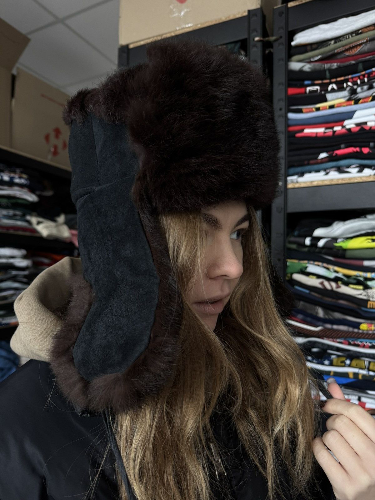 Japanese Brand VINTAGE USSR FUR HAT USHANKA RARE 80-90s Size ONE SIZE - 3 Thumbnail