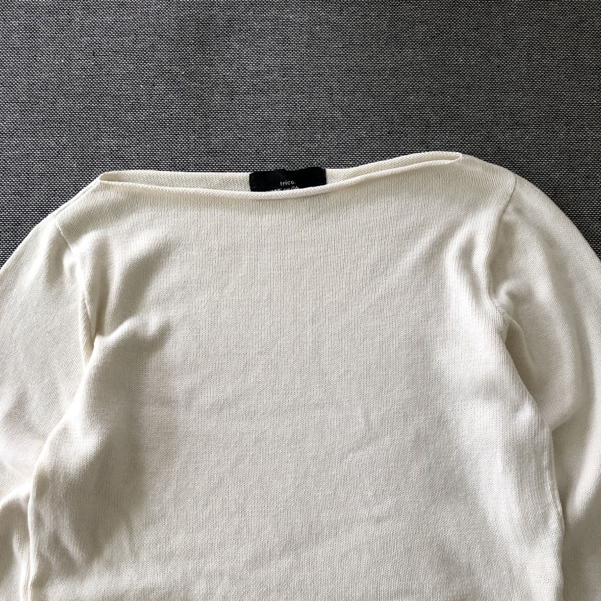 Tricot Comme des Garcons Tricot COMME des GARCONS White Boat Neck Knitwear Size S / US 4 / IT 40 - 2 Thumbnail