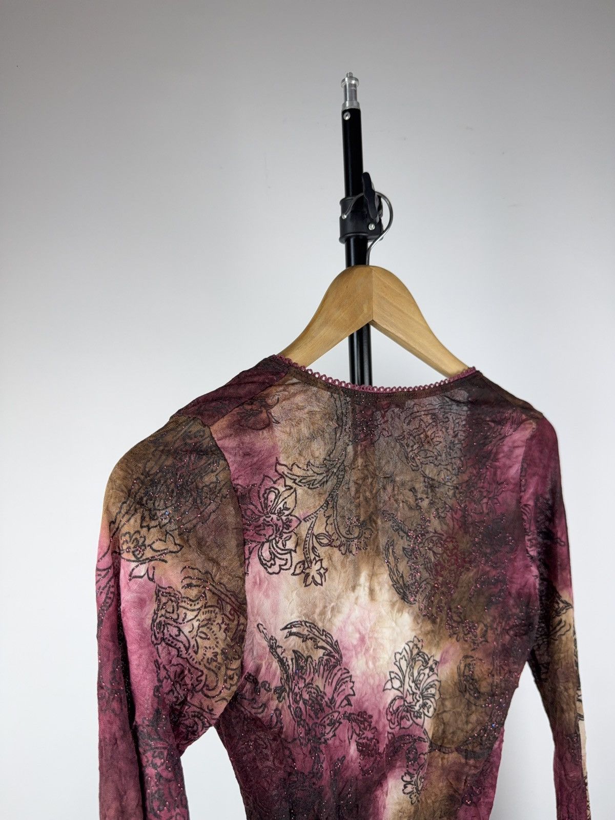 Designer 00s Retro Emo Gothic Punk Japanese Style Mesh Blouses Size M / US 6-8 / IT 42-44 - 9 Thumbnail