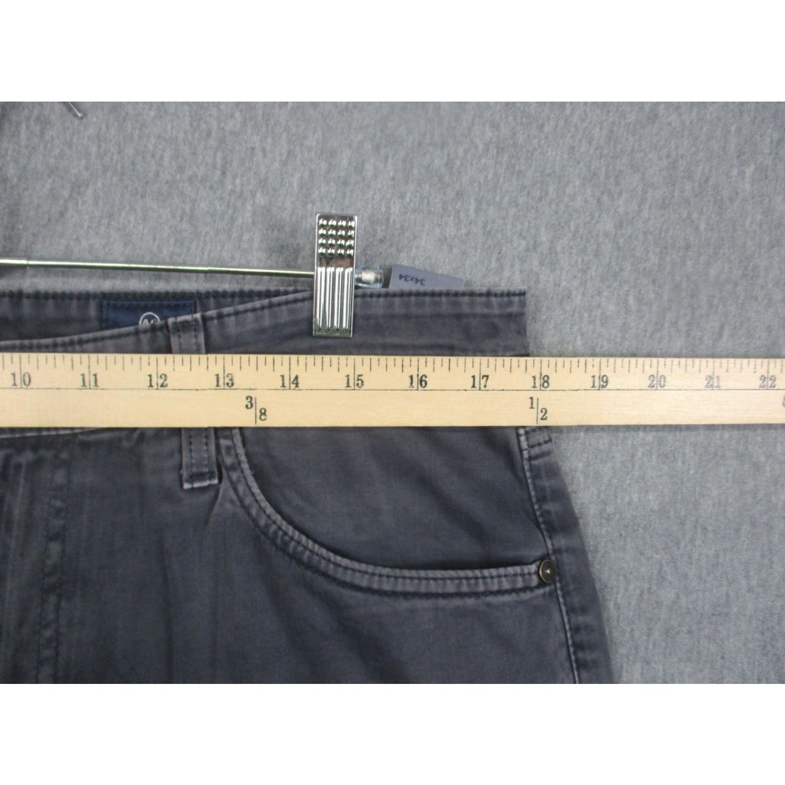 Vintage AG Adriano Goldschmied Jeans Mens 34 The Graduate Tailored Leg Straight Stretch Gray/Charcoal 5-Pocket Denim Size US 34 / EU 50 - 3 Thumbnail