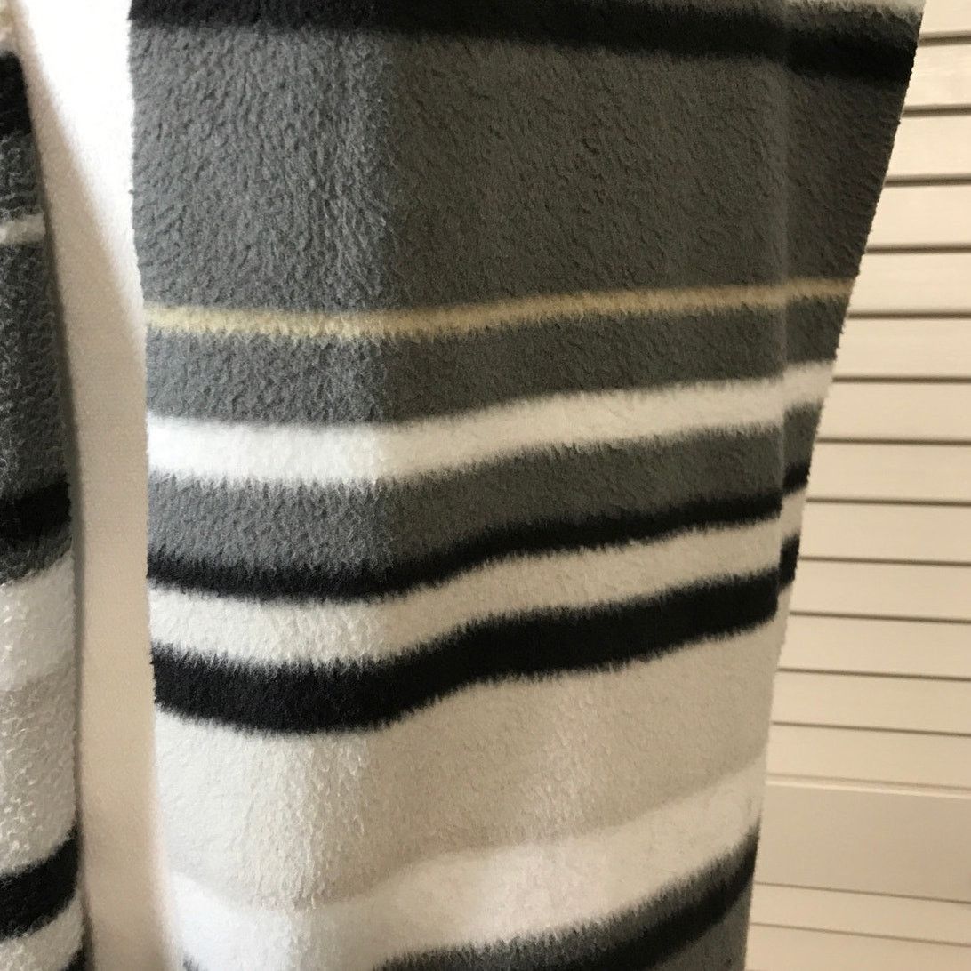 Other Gray Black Striped Winter Scarf 71” Size ONE SIZE - 2 Thumbnail