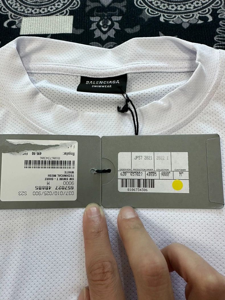 Other Balenciaga Mesh breathable small logo print white short sl Size US M / EU 48-50 / 2 - 4 Thumbnail