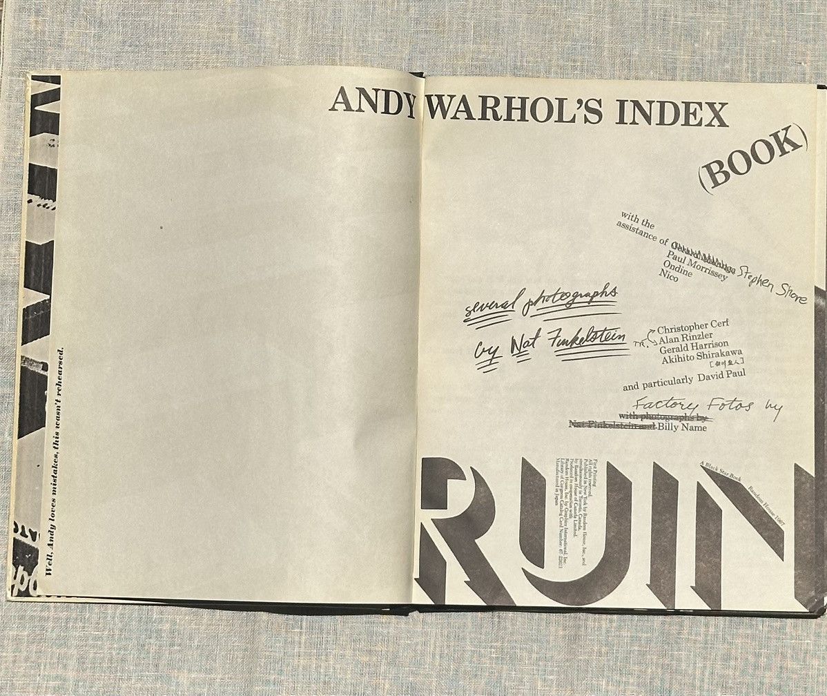 Andy Warhol Andy Worhal’s Index Book Velvet Underground Art 1st edition Size ONE SIZE - 13 Thumbnail