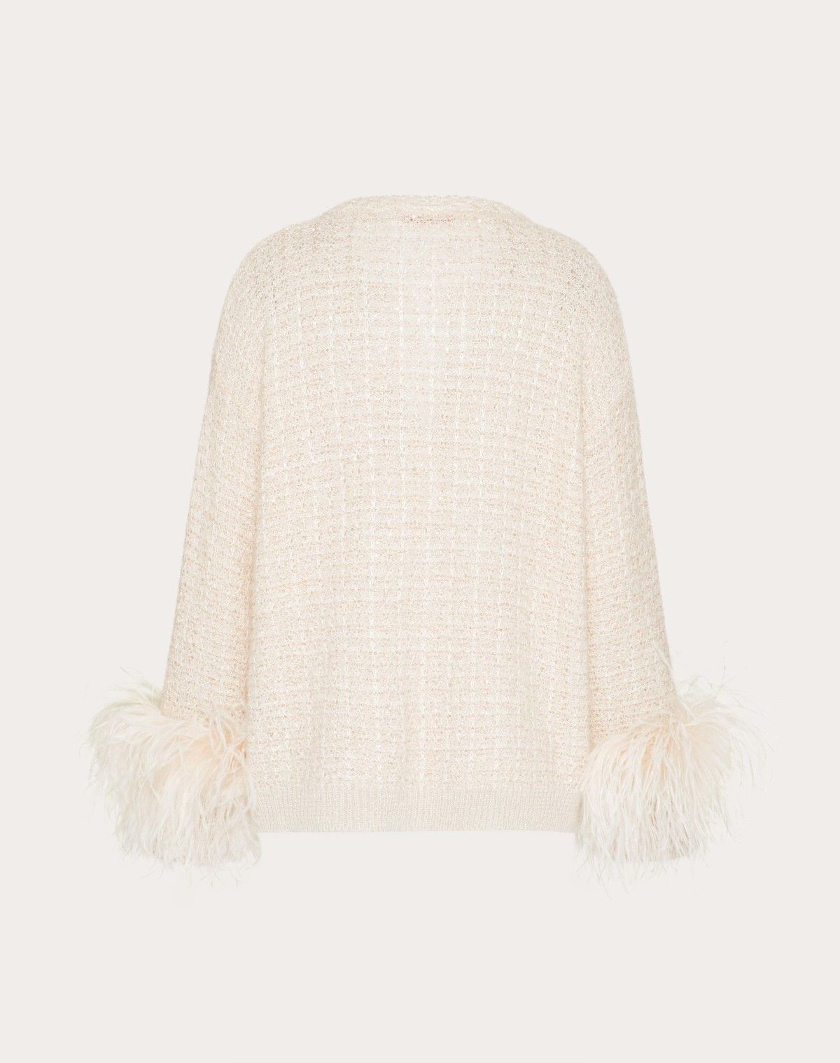 Valentino o1s1wg110525 Jumper In Lurex Mohair And Sequin in White Size XXS / US 00 / IT 34 - 2 Thumbnail
