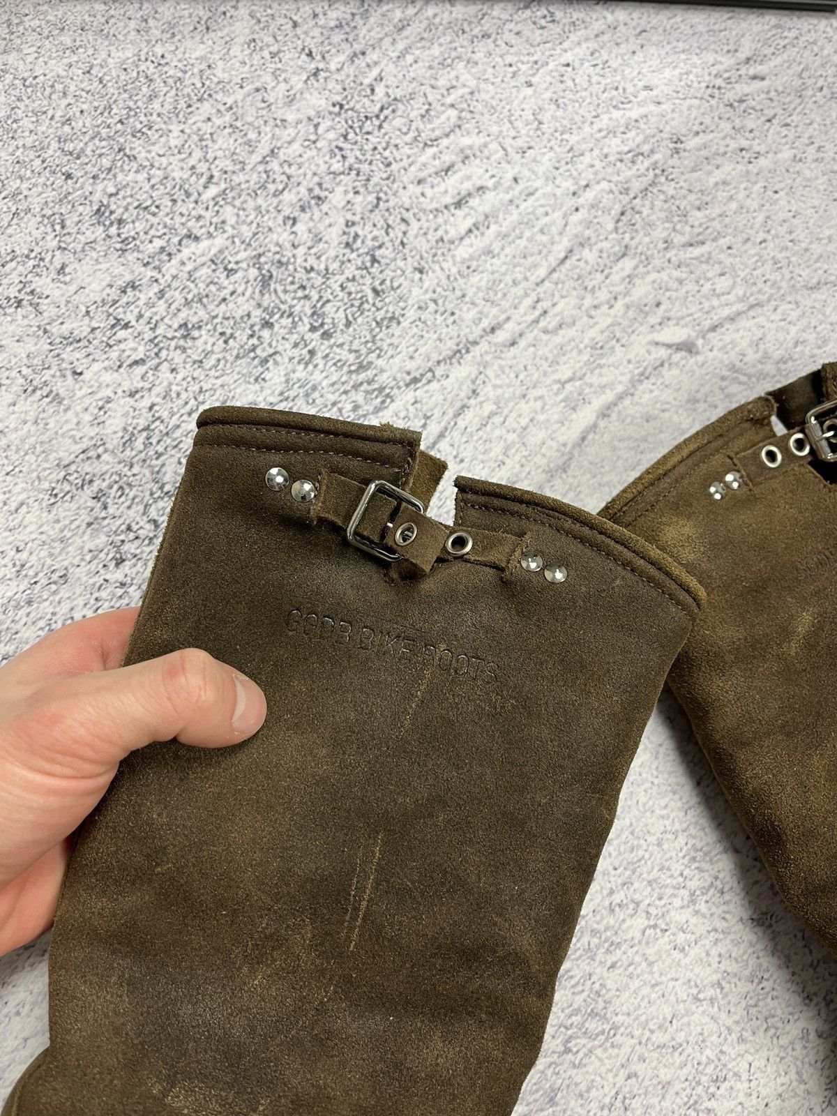 Golden Goose Golden Goose DB Brown Suede Racing Biker Moto Boots Rare Y2K Size US 7 / IT 37 - 5 Thumbnail