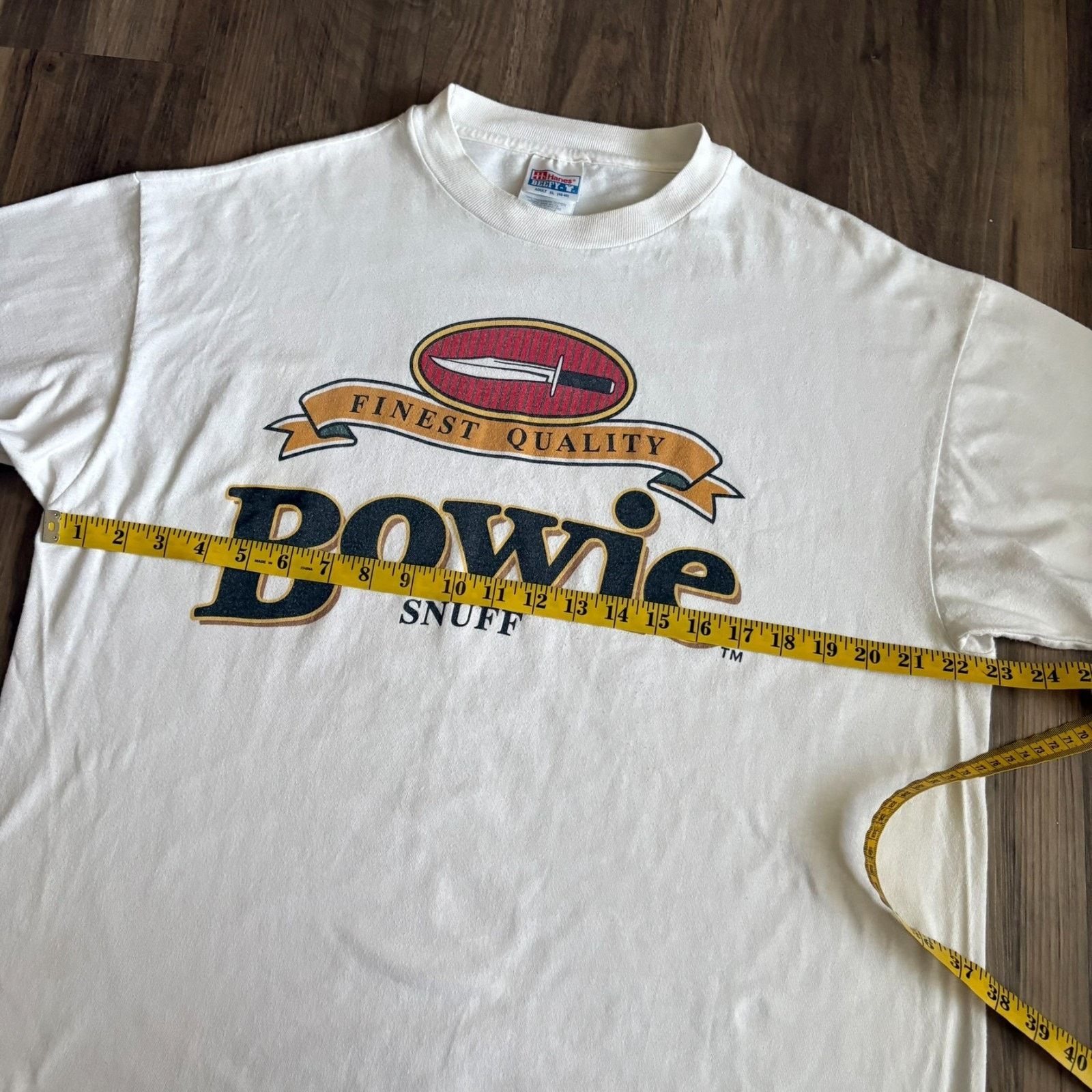Vintage Vintage Bowie Snuff Dip T-Shirt Men's Size XL White 1990s Size US XL / EU 56 / 4 - 4 Thumbnail