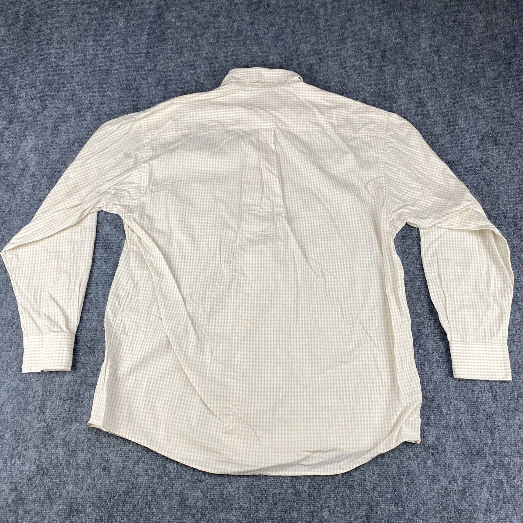 Vintage VINTAGE Bullock & Jones Shirt Mens Large Beige Gingham Check Button Down Long Sleeve USA Size US L / EU 52-54 / 3 - 4 Thumbnail