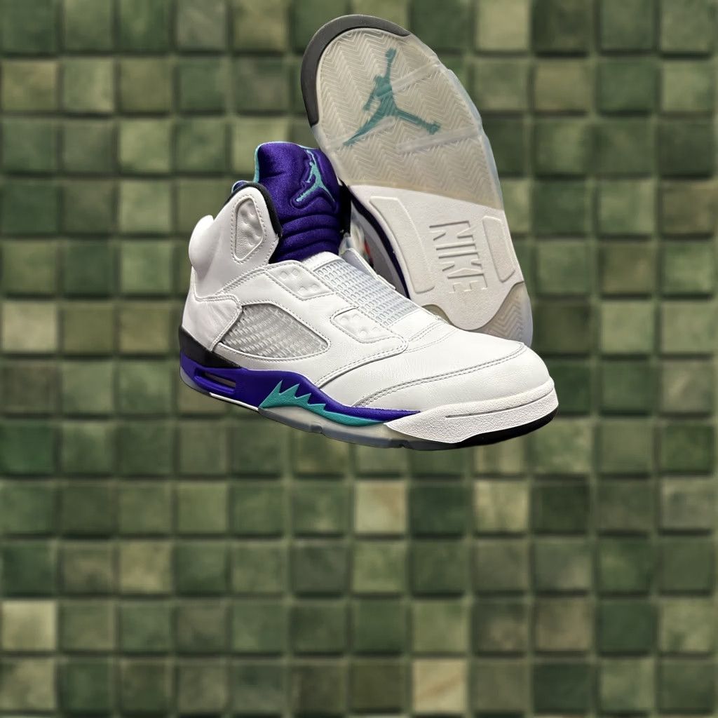 Jordan Brand Nike Air Jordan Retro 5 Fresh Prince NRG Men US 10 Purple Sneaker 2018 Athletic Shoes Mens Basketball Retro 90s Will Smith Jordan AV3919-135 Size US 11 / EU 44 - 1 Thumbnail