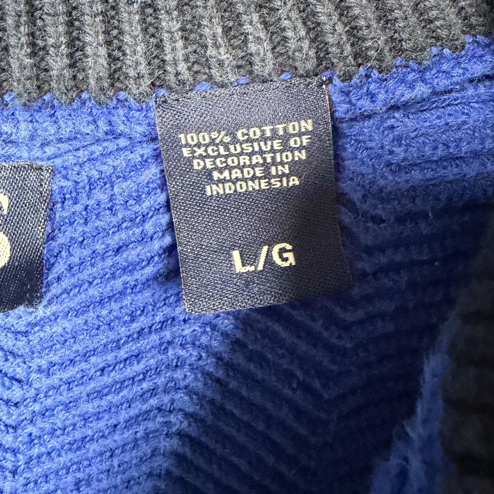 Chaps Chaps Mens L Blue 1/4 Zip Mock Neck Herringbone Knit Pullover Sweater Size US L / EU 52-54 / 3 - 5 Thumbnail