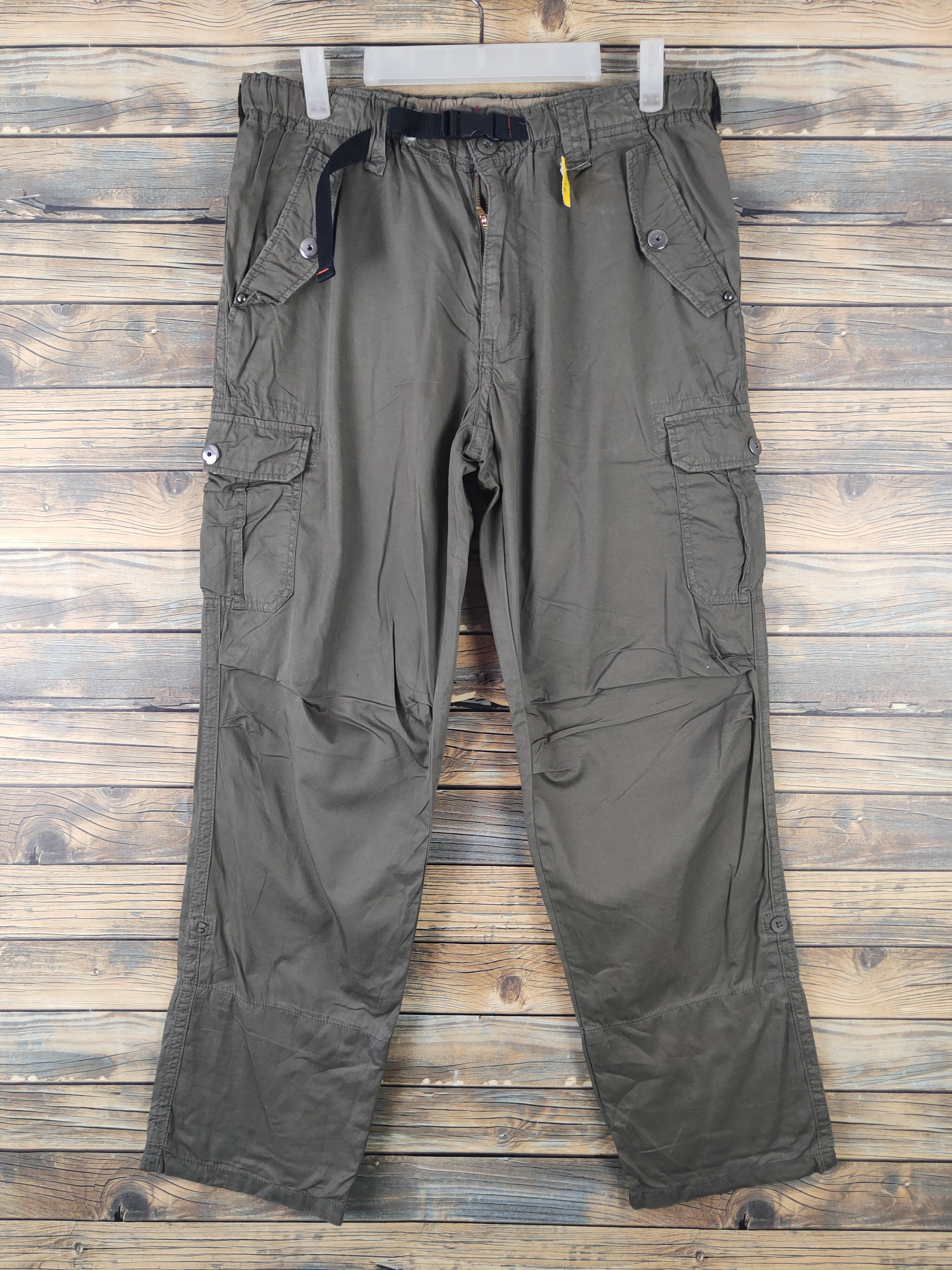 Japanese Brand DL Japanese Brand Dark Olive Multipocket Cargo Pants #2116 Size US 32 / EU 48 - 1 Thumbnail