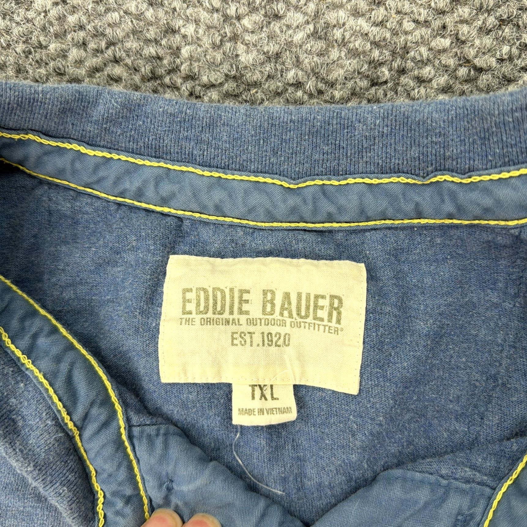 Eddie Bauer Eddie Bauer Henley Shirt Mens XLT Blue Long Sleeve Cotton Big & Tall Casual Tee Size US XL / EU 56 / 4 - 4 Thumbnail