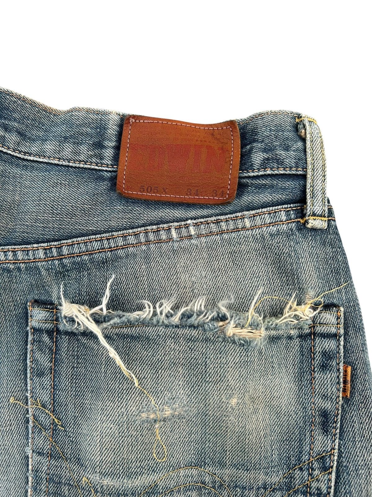 Kapital Vintage Edwin 505x Selvedge Distressed Denim Jeans Size US 34 / EU 50 - 13 Thumbnail