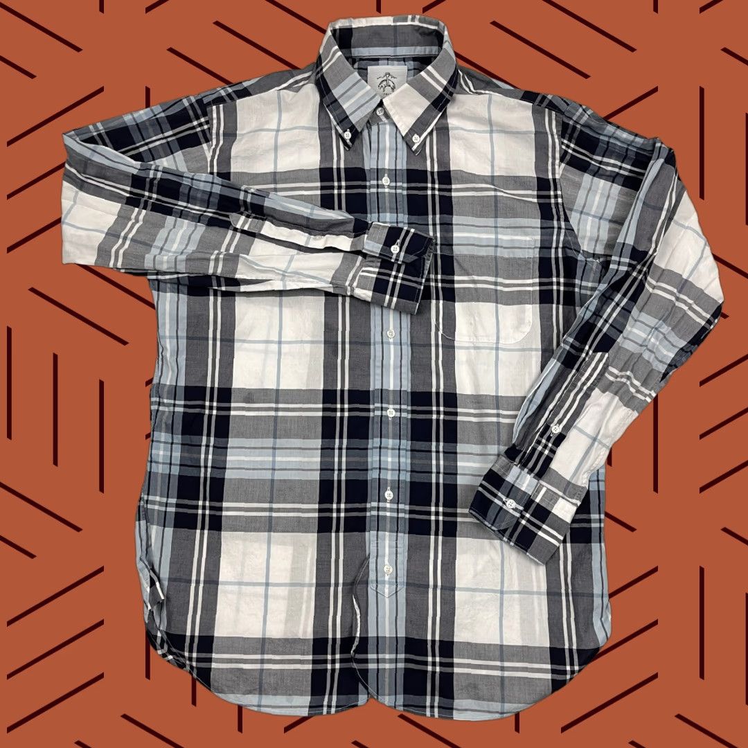 Brooks Brothers Brooks Brothers x Thom Browne Black Fleece Shirt Mens Size BB4 Plaid Button-Down Size US L / EU 52-54 / 3 - 1 Thumbnail