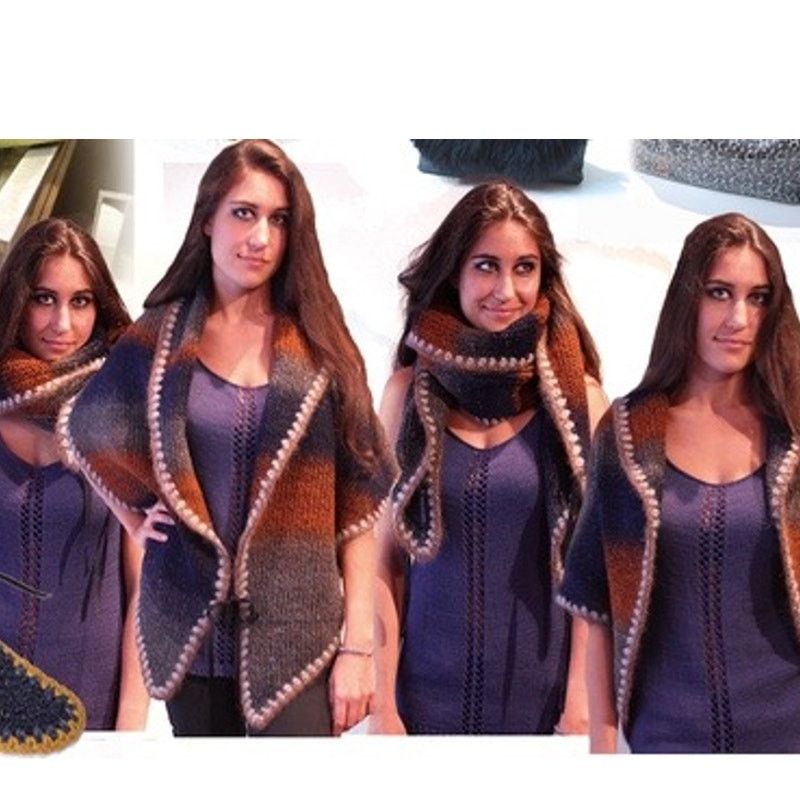 Other Tambour Paris "ILLUSION" Shawl-Vest FRENCH WOOL O/S *RARE Size ONE SIZE - 5 Thumbnail