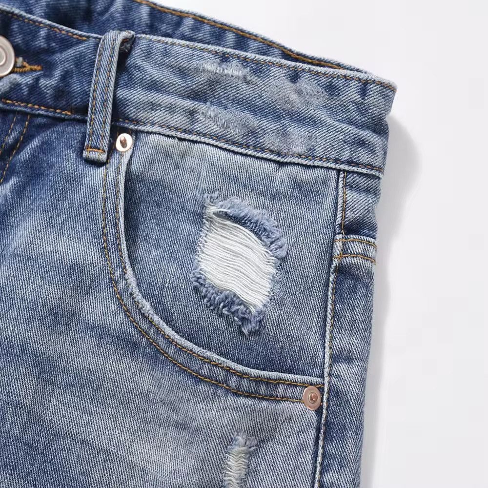 Japanese Brand × Vintage Frayed Ripped Hole Retro Vintage Jorts y2k Size US 36 / EU 52 - 5 Thumbnail