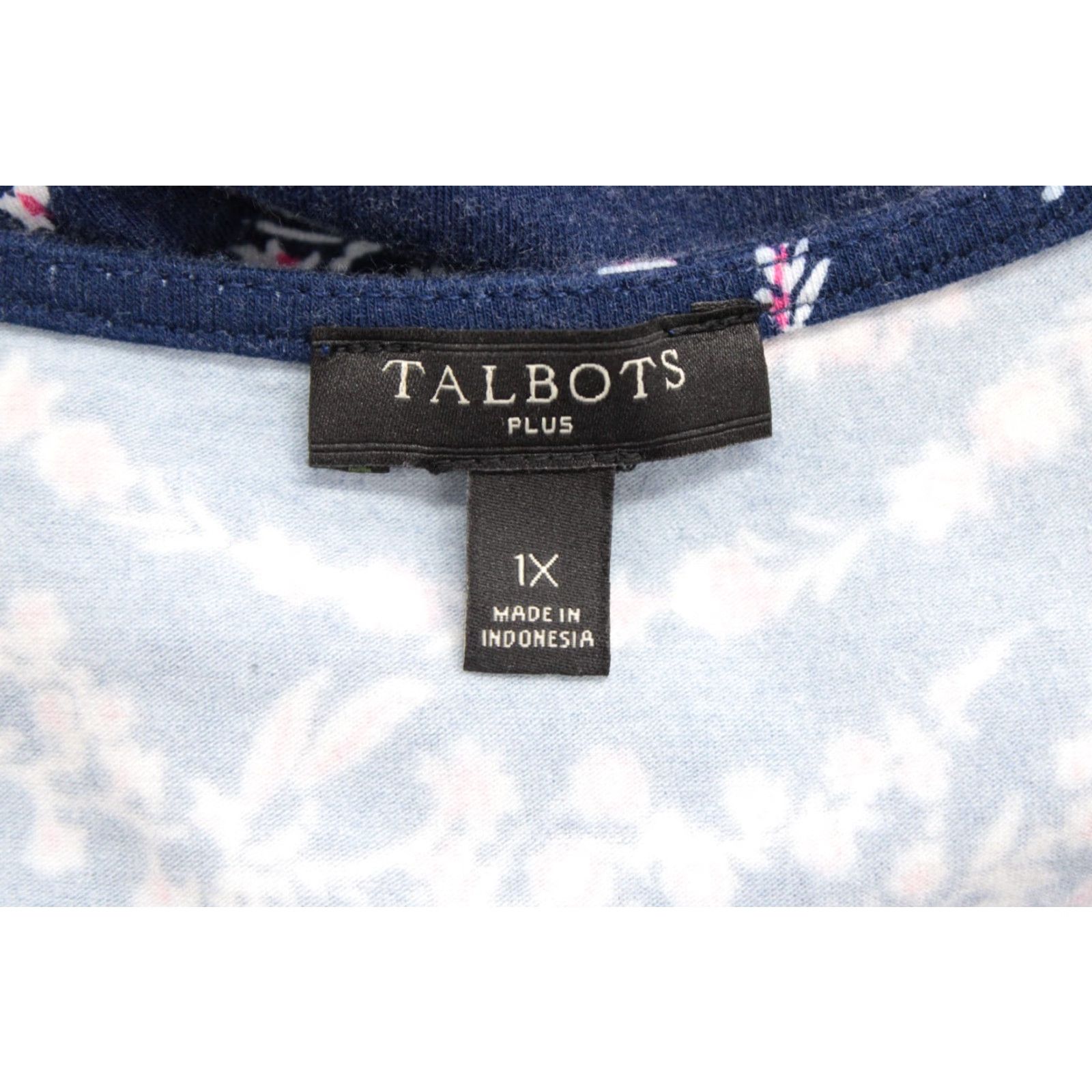 Talbots Talbots Maxi Dress Womens 1X Blue Floral Stretch Boho Beachy Vacation V Neck Size XL / US 12-14 / IT 48-50 - 7 Thumbnail
