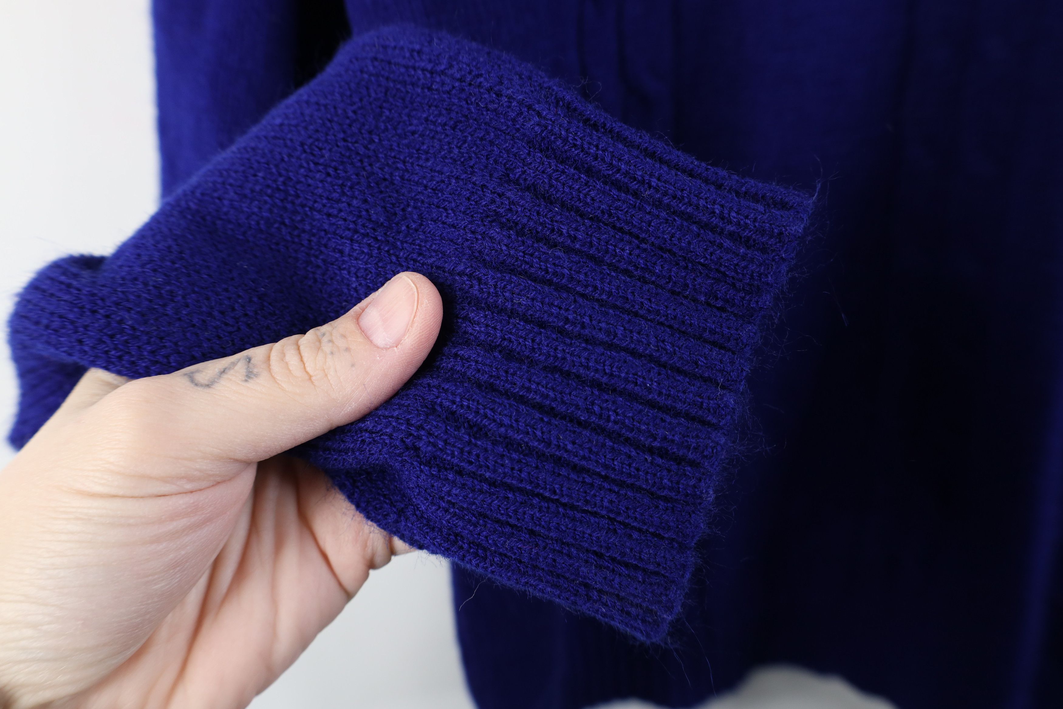 Vintage Vintage 70s Streetwear Ribbed Cable Knit V-Neck Sweater Blue Size L / US 10 / IT 46 - 6 Thumbnail