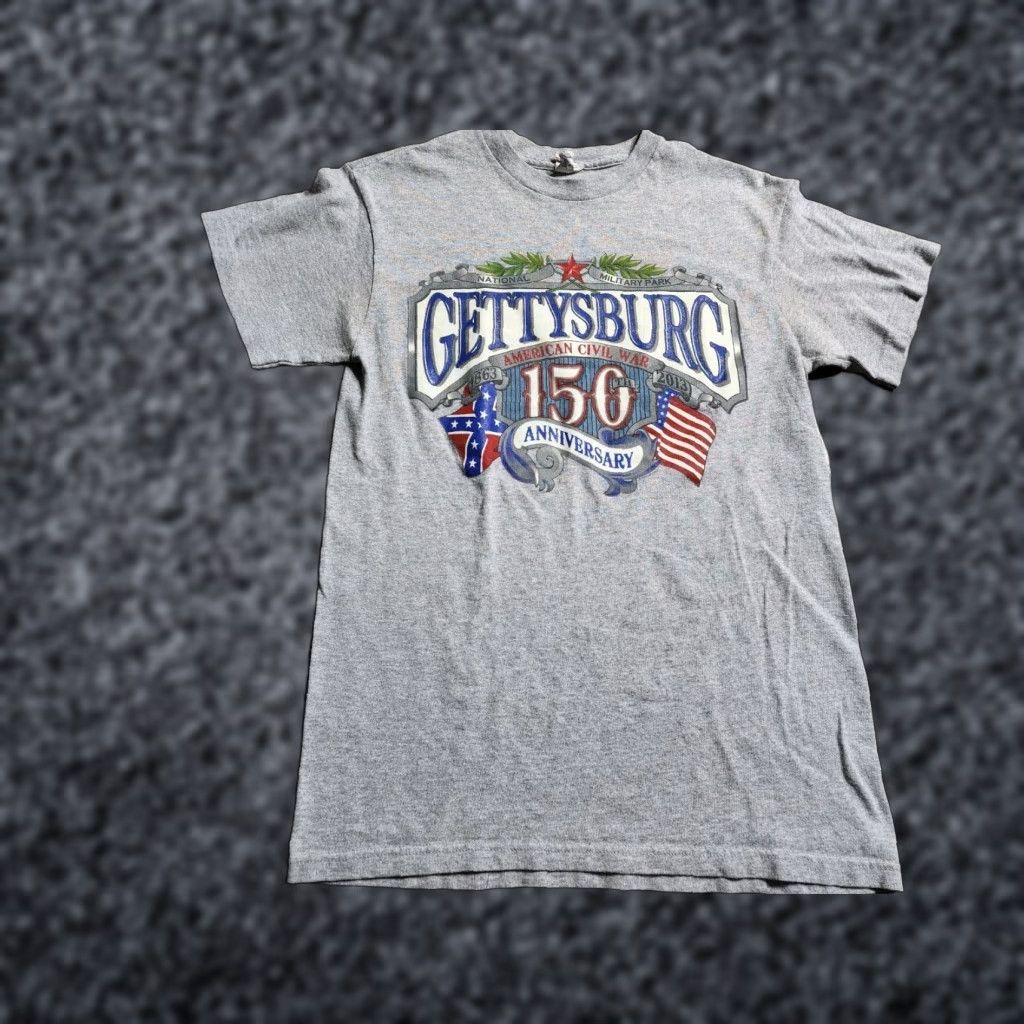 Delta VINTAGE Gettysburg Commemoration 150th Anniversary T-Shirt Unisex Adults Small Gray Distressed 150th Event Mens Womens Size US S / EU 44-46 / 1 - 1 Thumbnail