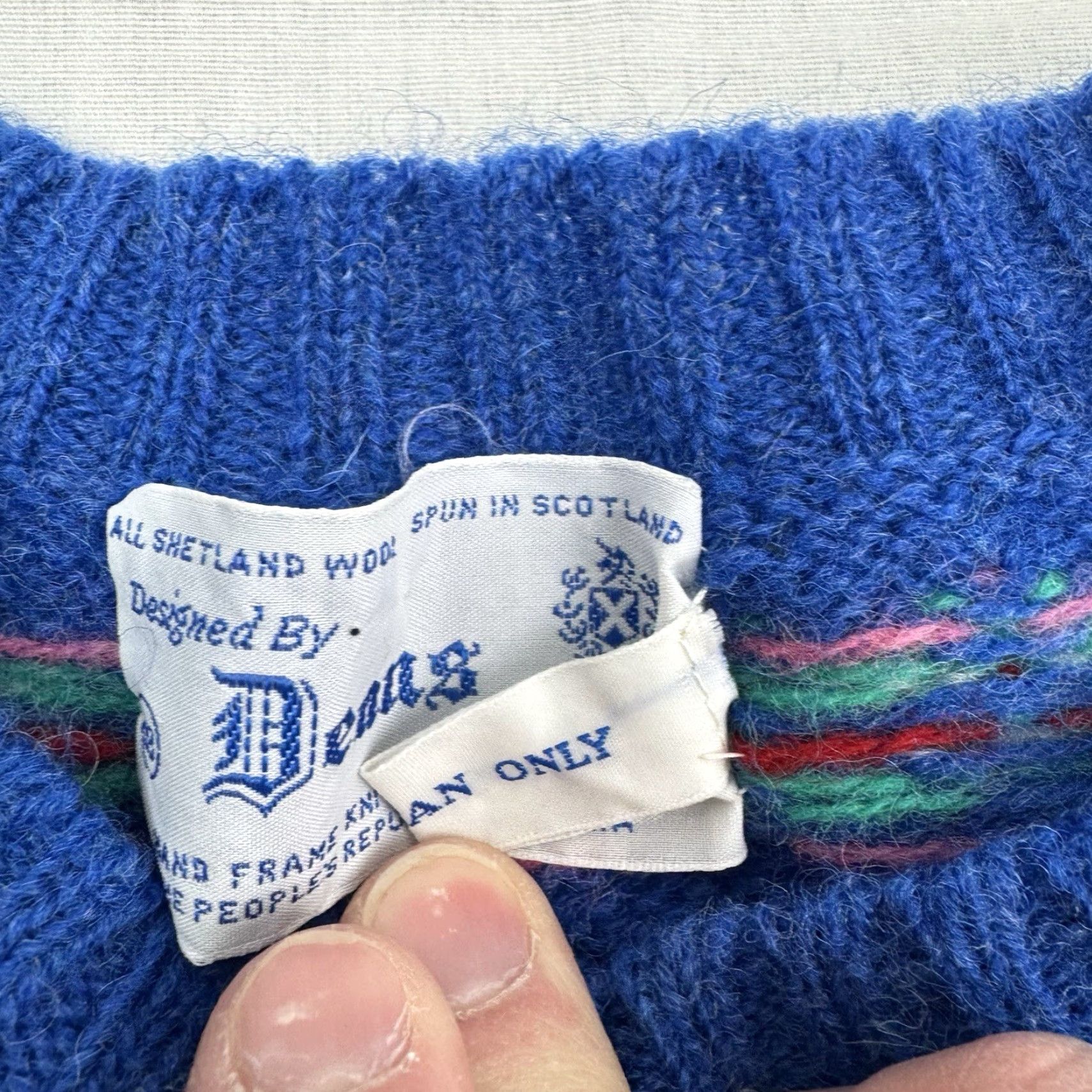 Vintage VINTAGE Deans Of Scotland Sweater Womens Small Blue 100% Wool Crew Neck Long Sleeve Pullover 80s 70s Classic Preppy 100% Wool Size S / US 4 / IT 40 - 6 Thumbnail