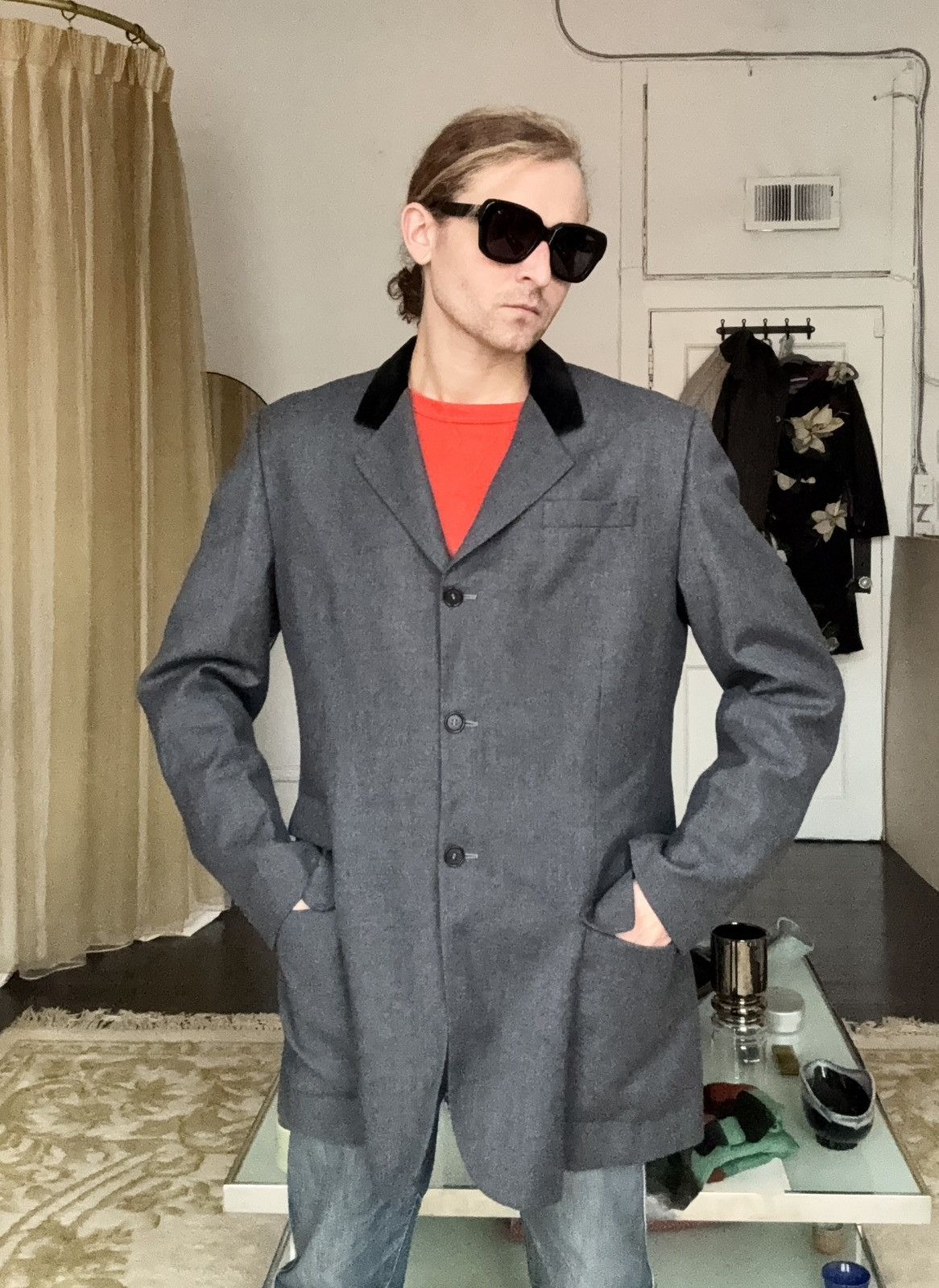 Katharine Hamnett London Katharine Hamnett Vintage Velvet Collar Sport Coat Size US M / EU 48-50 / 2 - 4 Thumbnail