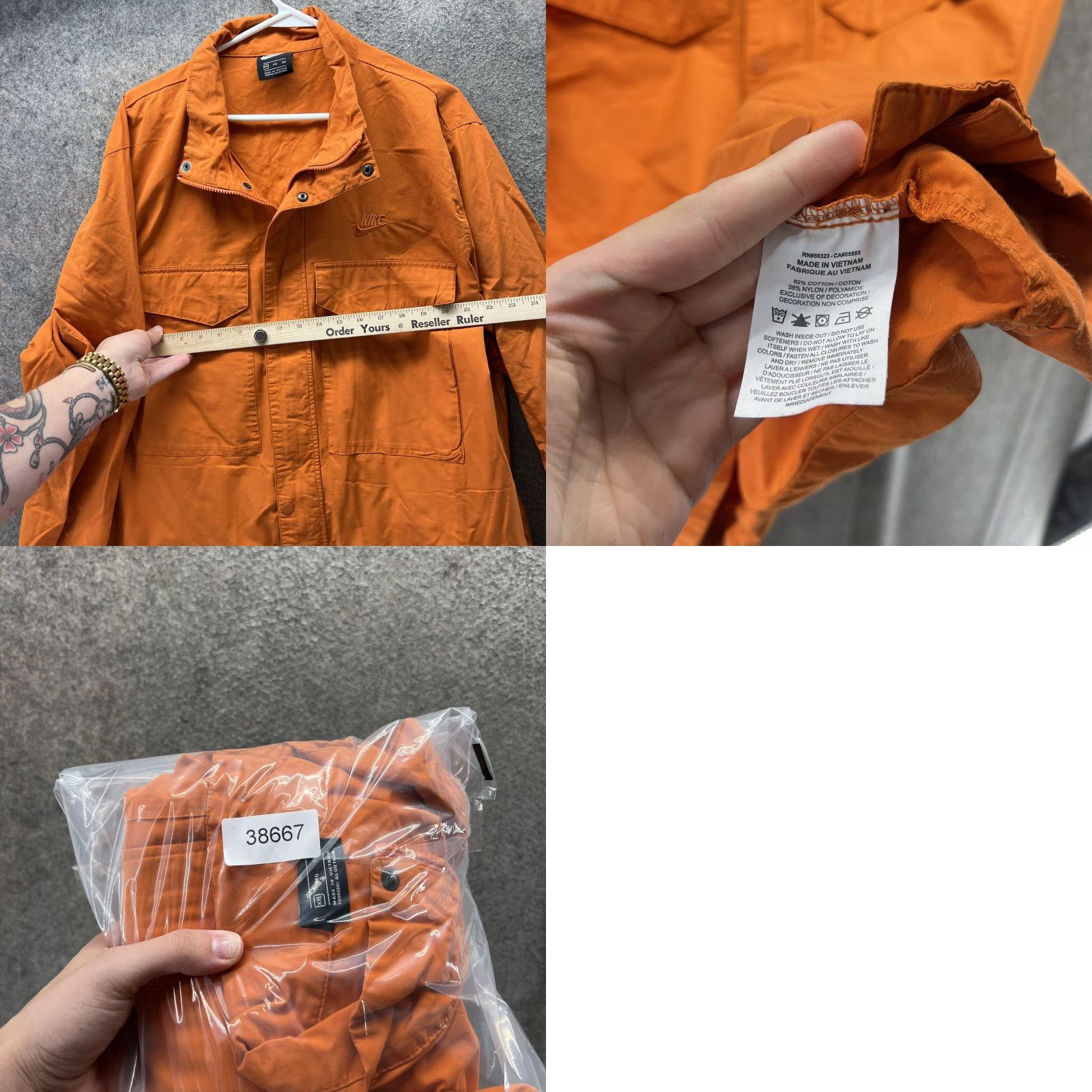 Nike Nike Jacket Mens 2XL Orange Cotton Blend Full Zip Windbreaker Pockets Size US XXL / EU 58 / 5 - 8 Thumbnail