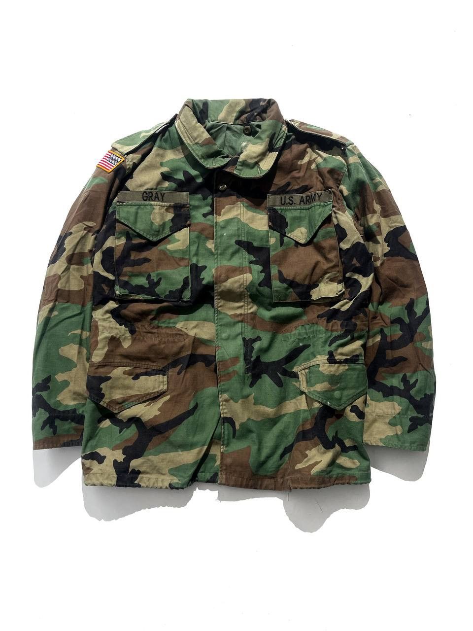 U.S. ARMY M65 Camo Patched Jacket Size Medium Men’s