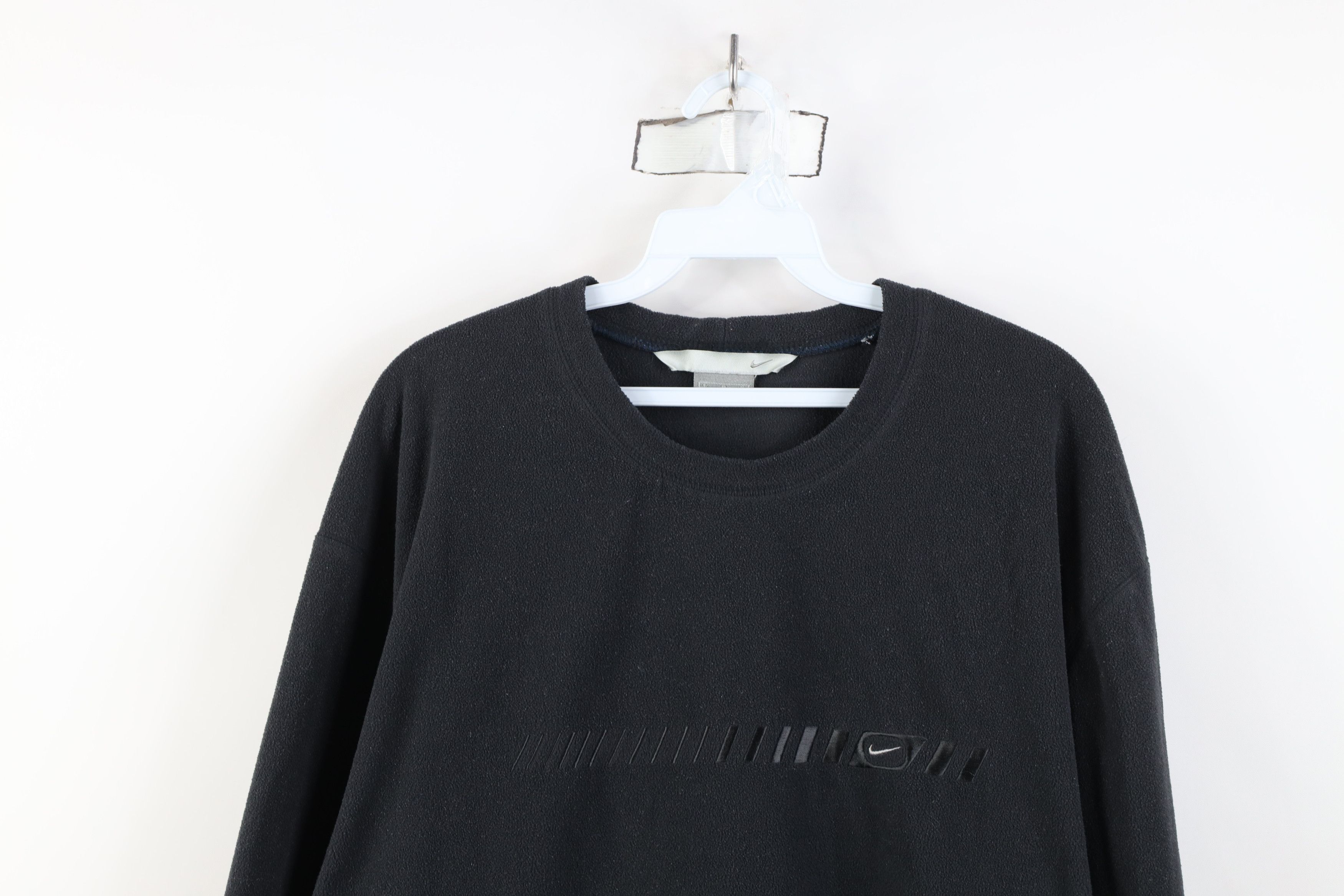 Nike Vintage Y2K Nike Mini Swoosh Fleece Crewneck Sweater Black Size US L / EU 52-54 / 3 - 2 Thumbnail