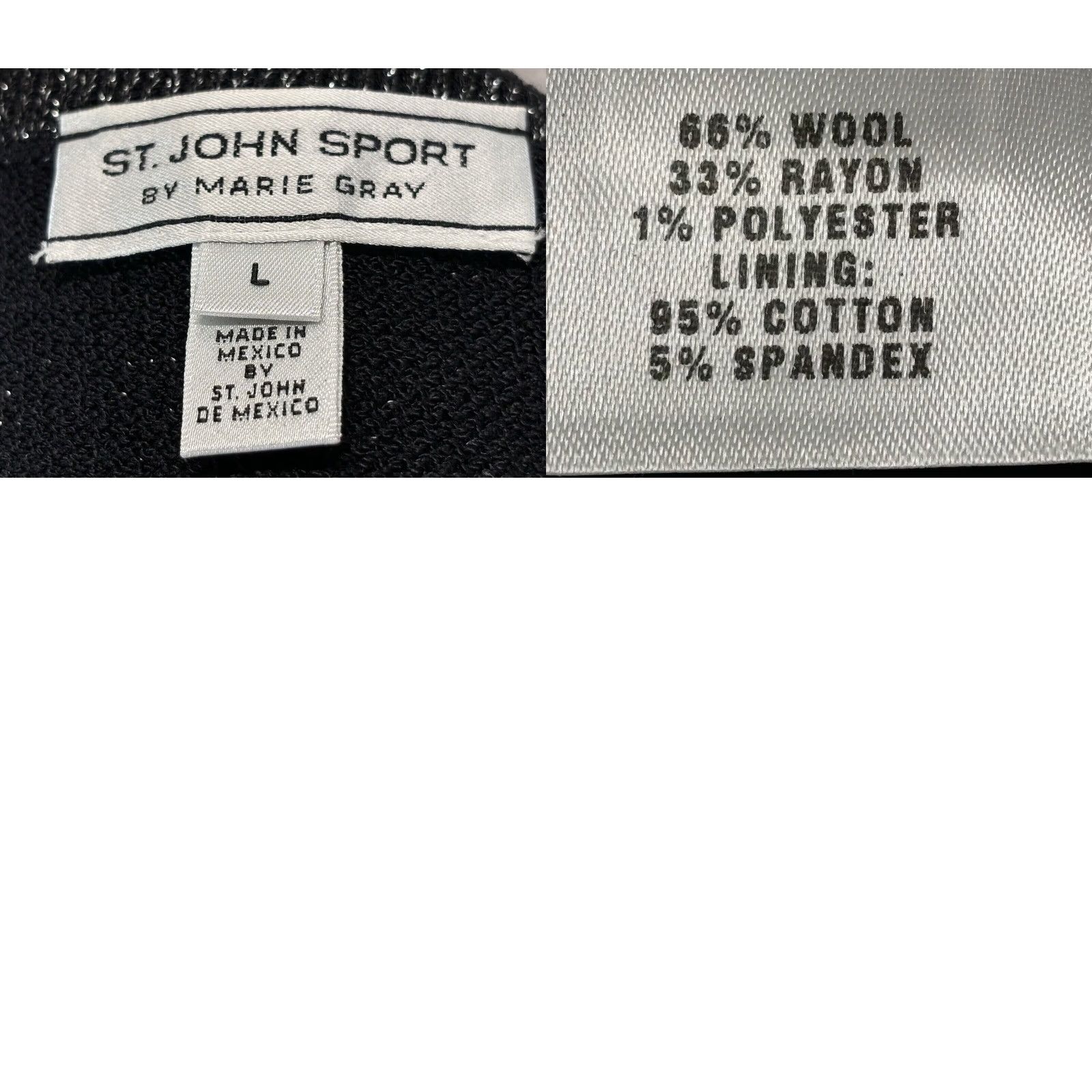 Vintage St. John Sport Metallic Sleeveless Sweater Adult Large Black/Silver Wool Blend Size L / US 10 / IT 46 - 8 Thumbnail
