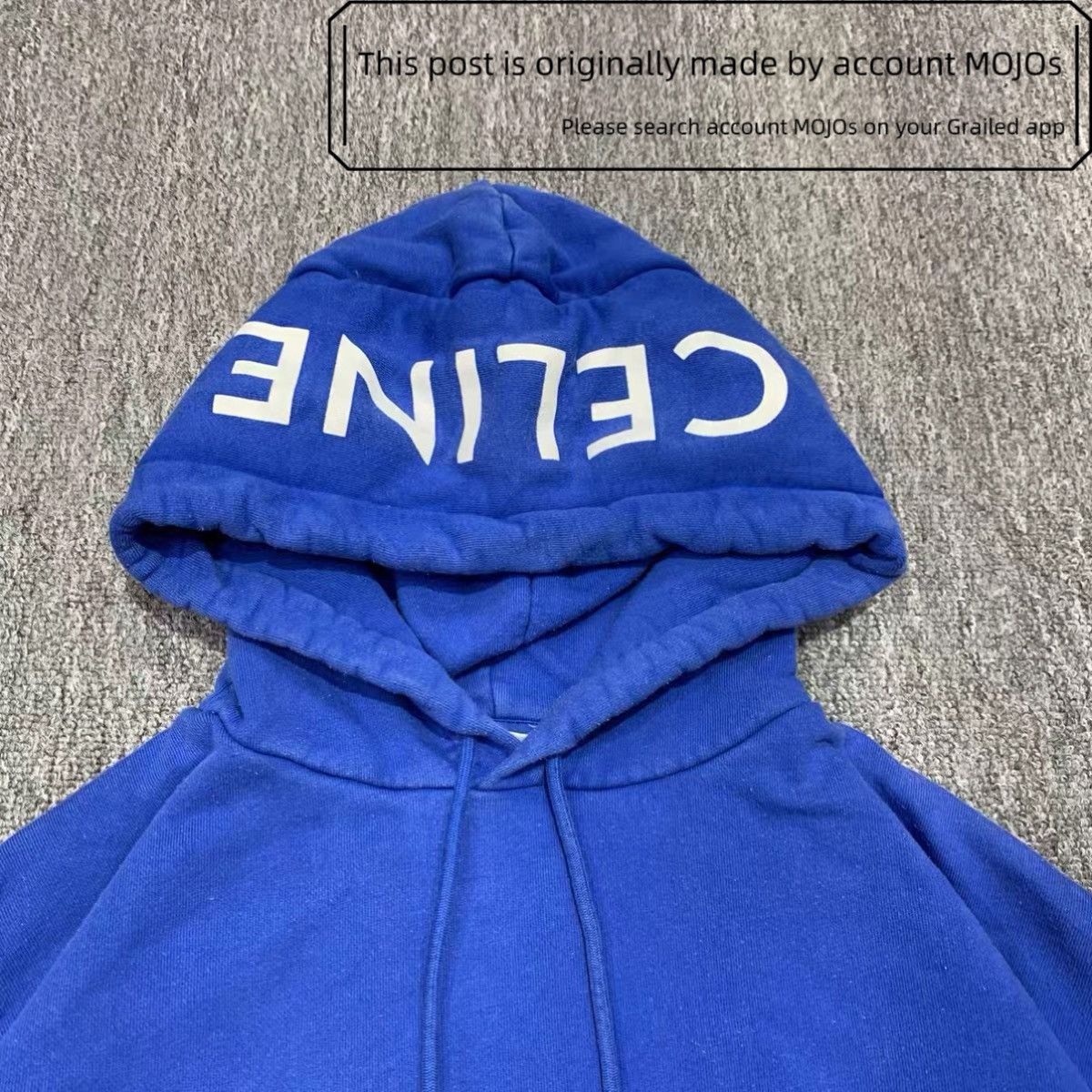 Celine Sz XS Celine Logo Hood Blue Hoodie mojos1431 Size US XS / EU 42 / 0 - 5 Thumbnail