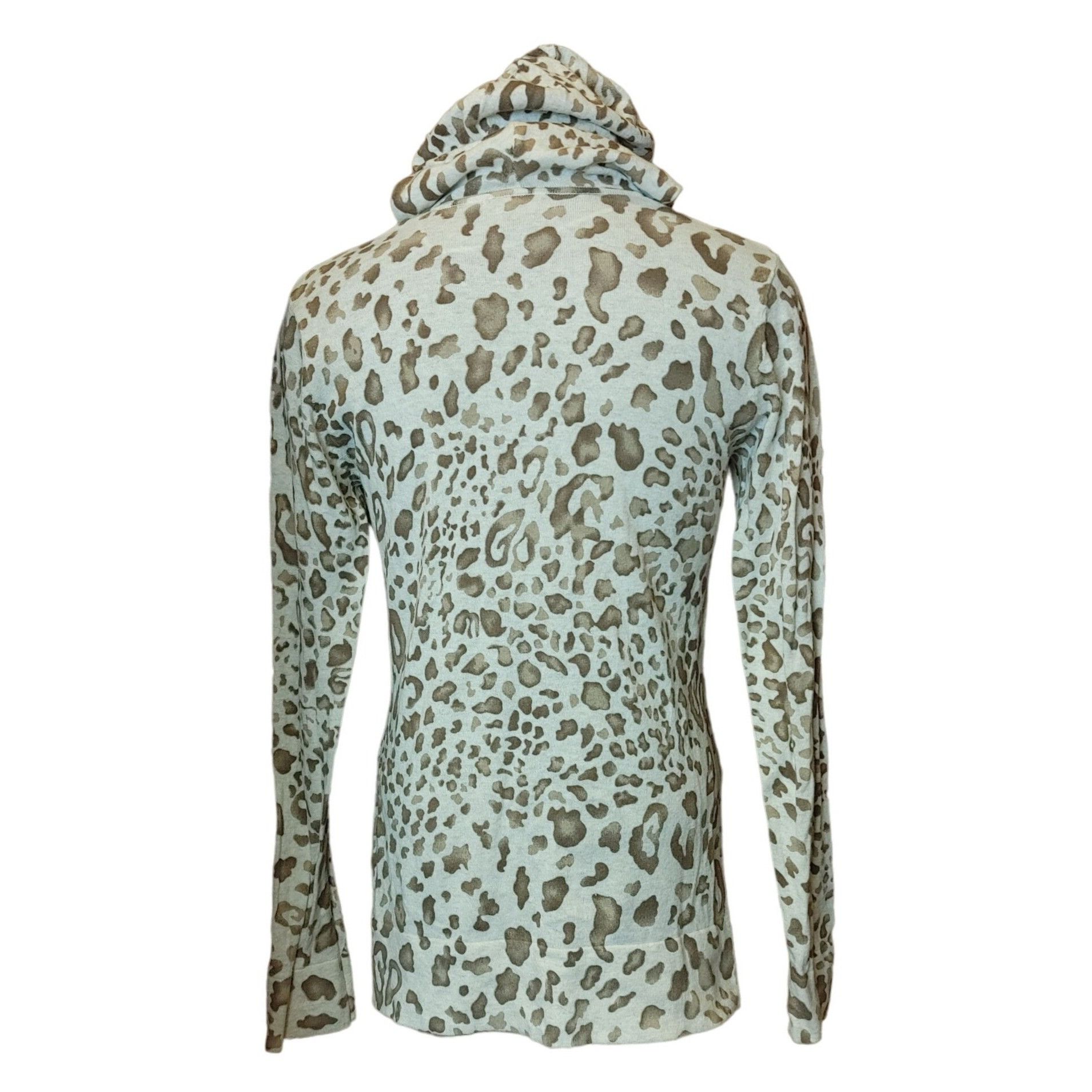 Other STYLE & CO Womens M Brown White Animal Print Hooded V-Neck L Size M / US 6-8 / IT 42-44 - 2 Thumbnail