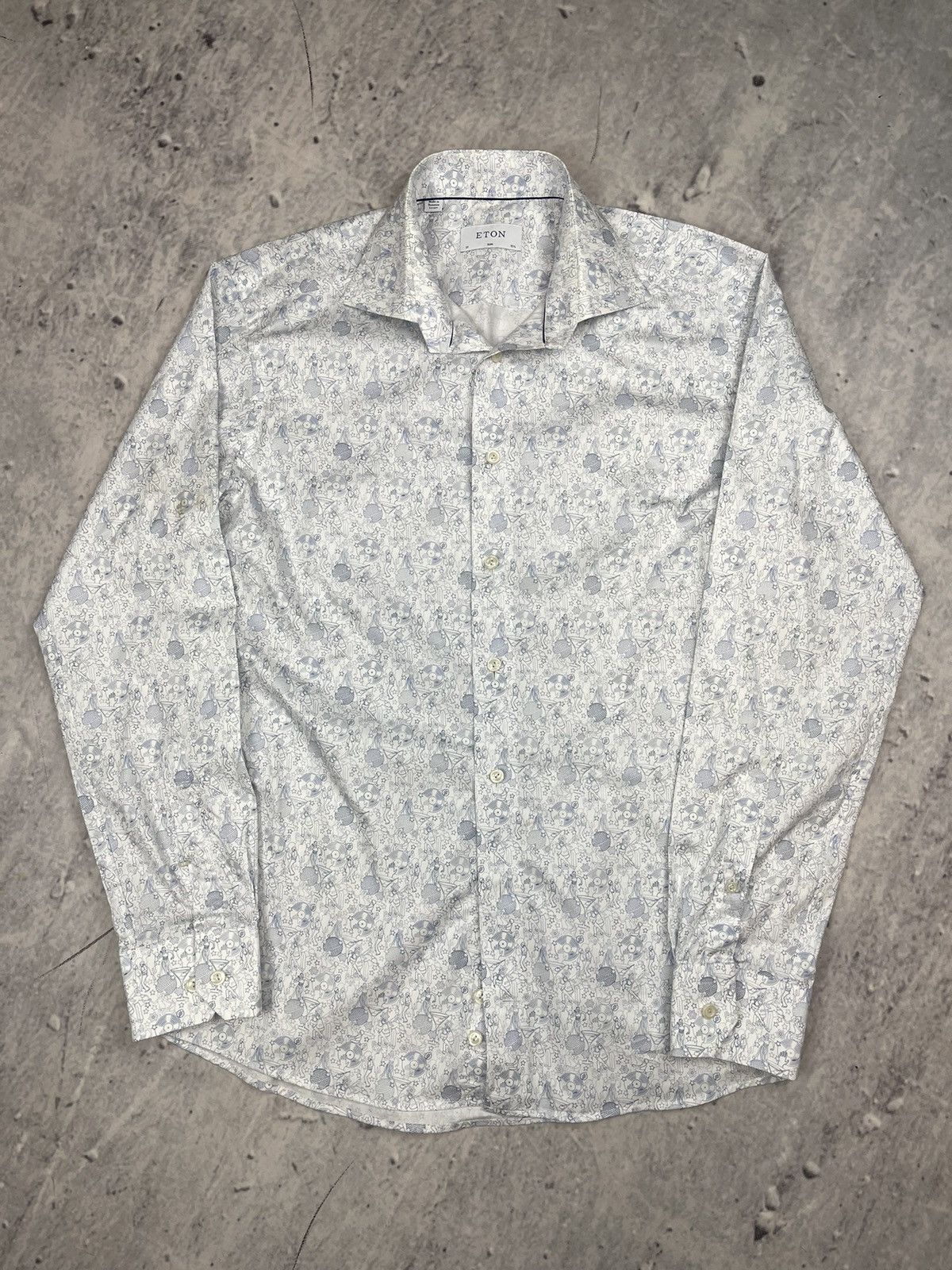 Eton × Vintage Luxury Eton Beautiful Shirt white multilogo Size US XL / EU 56 / 4 - 1 Thumbnail
