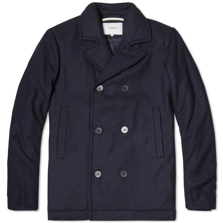 Norse Projects NORSE PROJECTS Birk Wool Pea Coat Jacket Dark Navy Men's Size US S / EU 44-46 / 1 - 16 Thumbnail