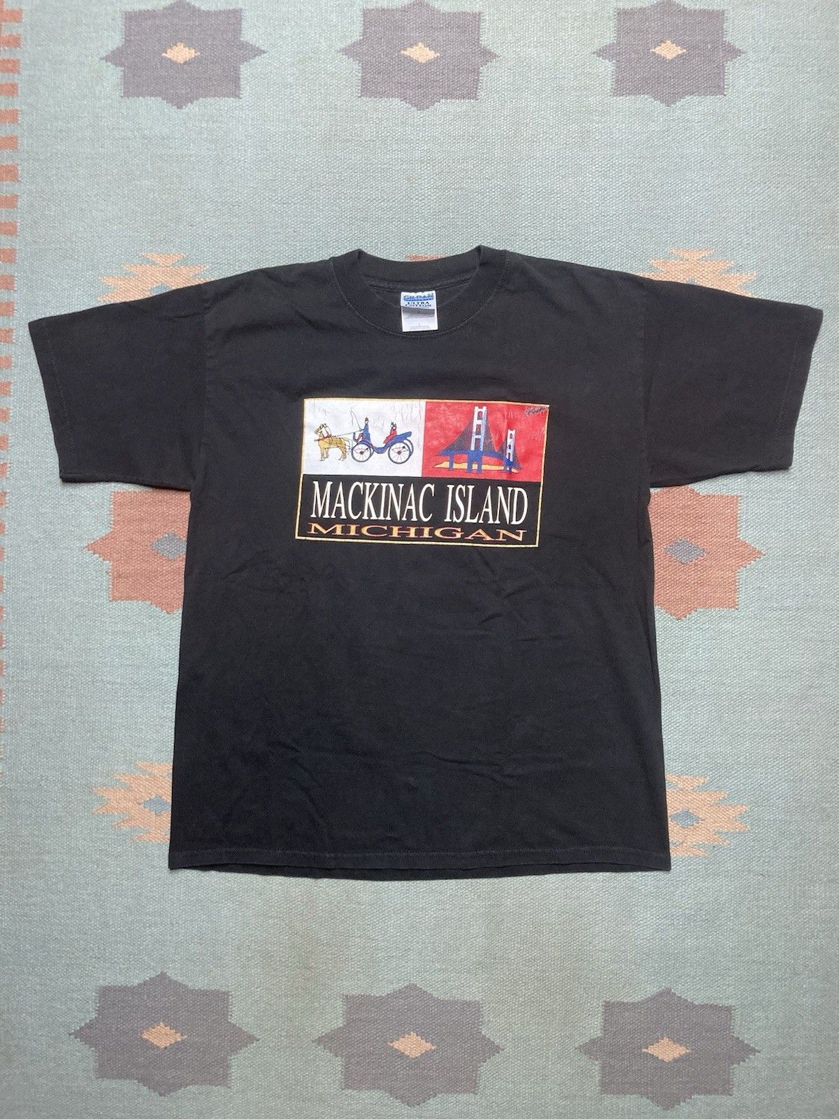 Vintage Vtg graphic t shirt Mackinac island Michigan bridge large Size US L / EU 52-54 / 3 - 1 Thumbnail