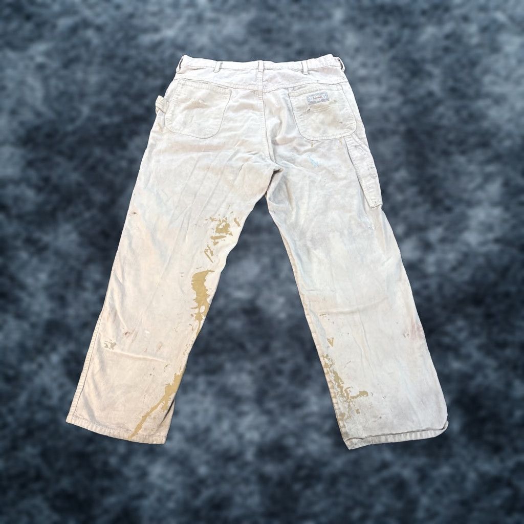 Vintage VINTAGE Big Yank Carpenter Pants Mens 38x28 Canvas Workwear USA Made Pants 5-Pocket Design Straight Leg 80s 90s Retro USA White Cotton Sanforized Size US 38 / EU 54 - 1 Thumbnail