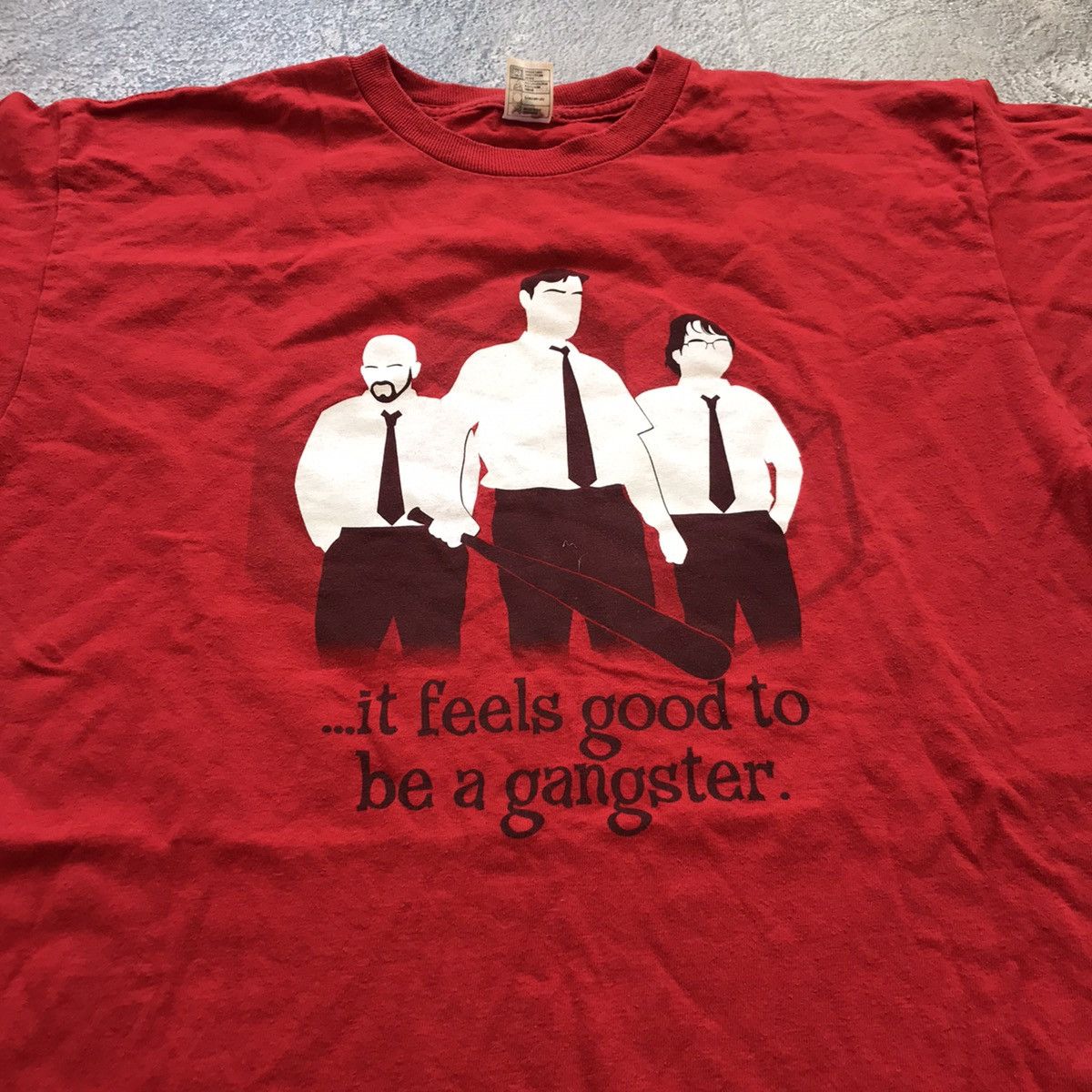 Vintage Vintage 90s Graphic Tee It Feels Good To Be A Gangster Red M Size US M / EU 48-50 / 2 - 3 Thumbnail