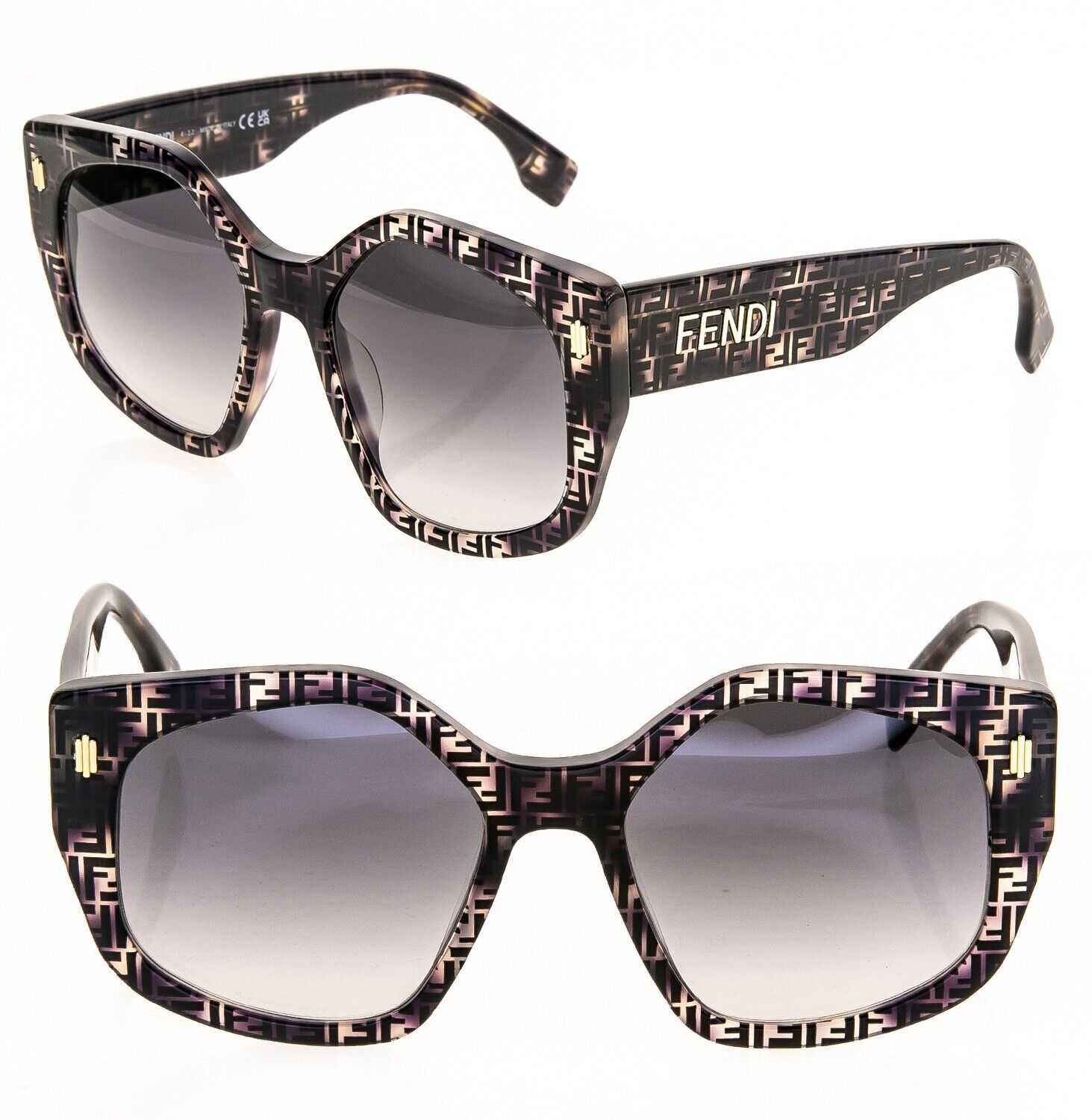 FENDI BOLD ROMA 40017 Gray Brown Fashion Sunglasses FE40017I