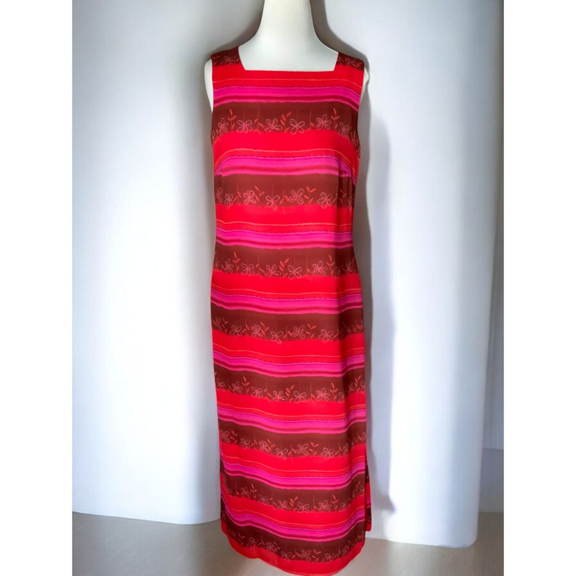 MAGGY LONDON Maggy London Woman Maxi Dress Size 10 Sleeveless Striped Size L / US 10 / IT 46 - 10 Thumbnail