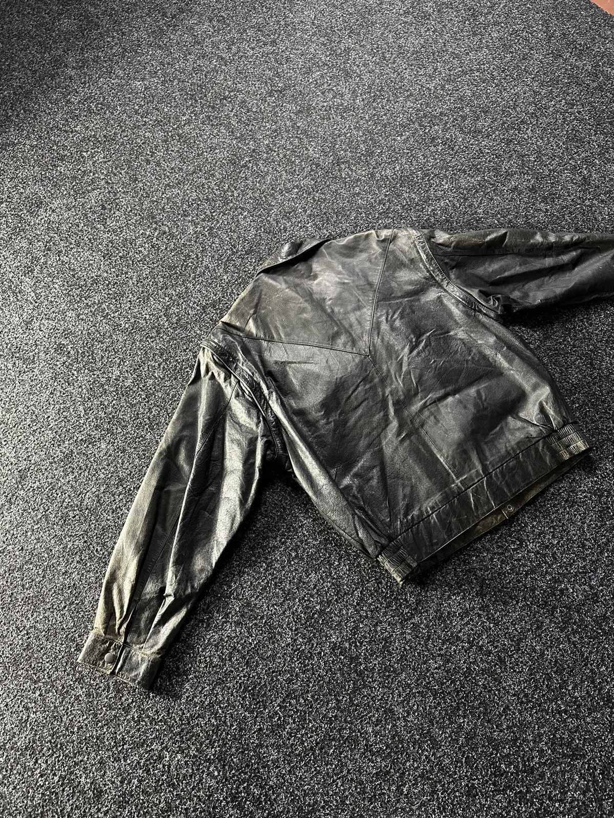 Vintage 🚨Vintage 90s Leather Biker Jacket-West Style Maison Margiela Size US M / EU 48-50 / 2 - 12 Thumbnail